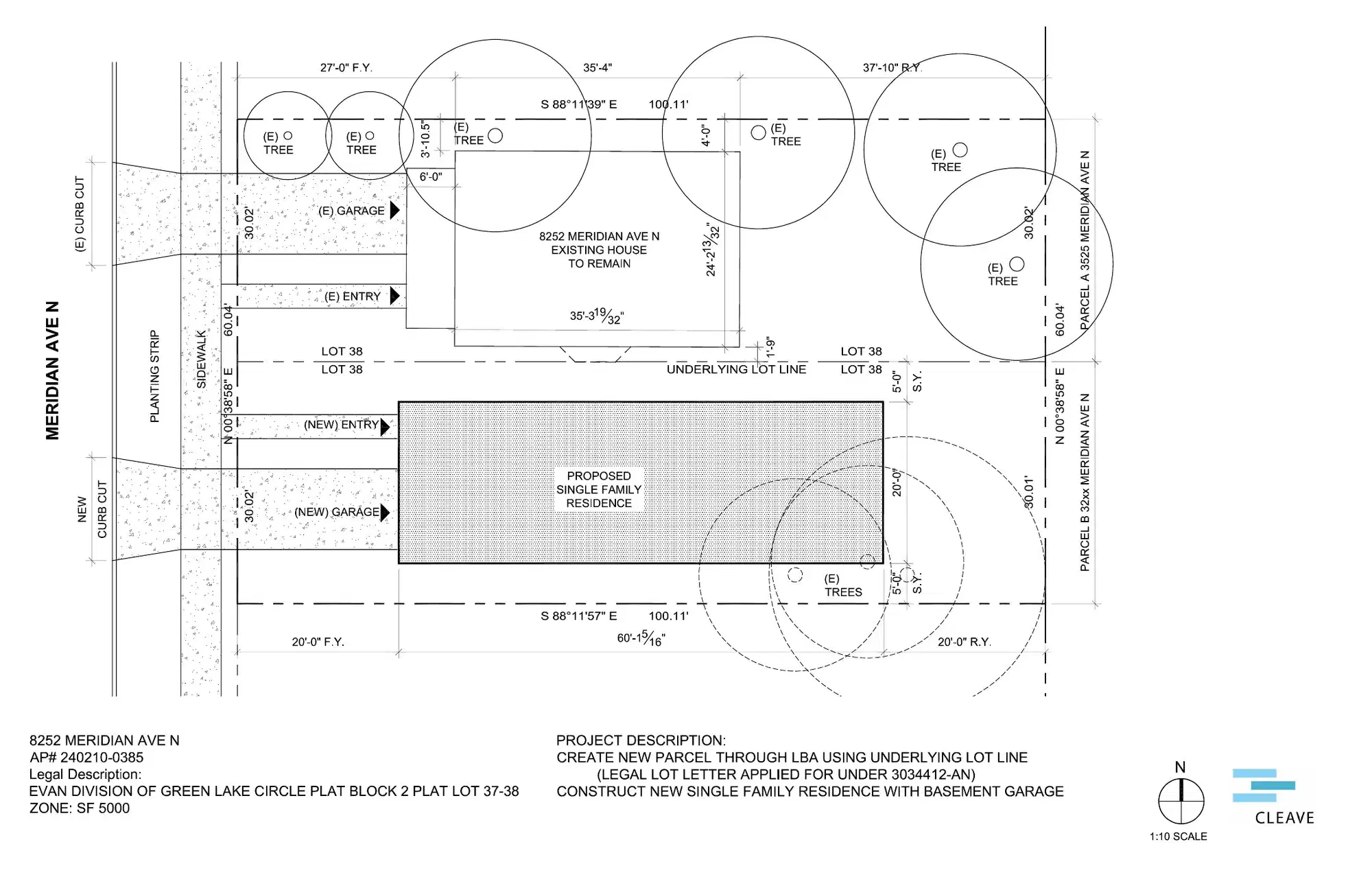 Site plan for 8252 Meridian Ave N