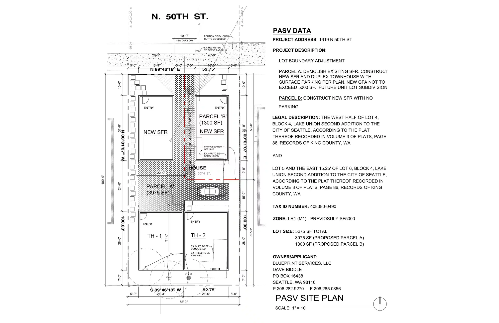 Site plan for 1619 N 50th St