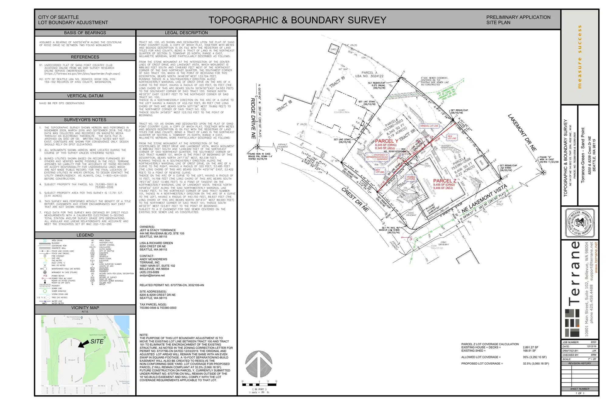 Site plan for 8200 Crest Dr NE