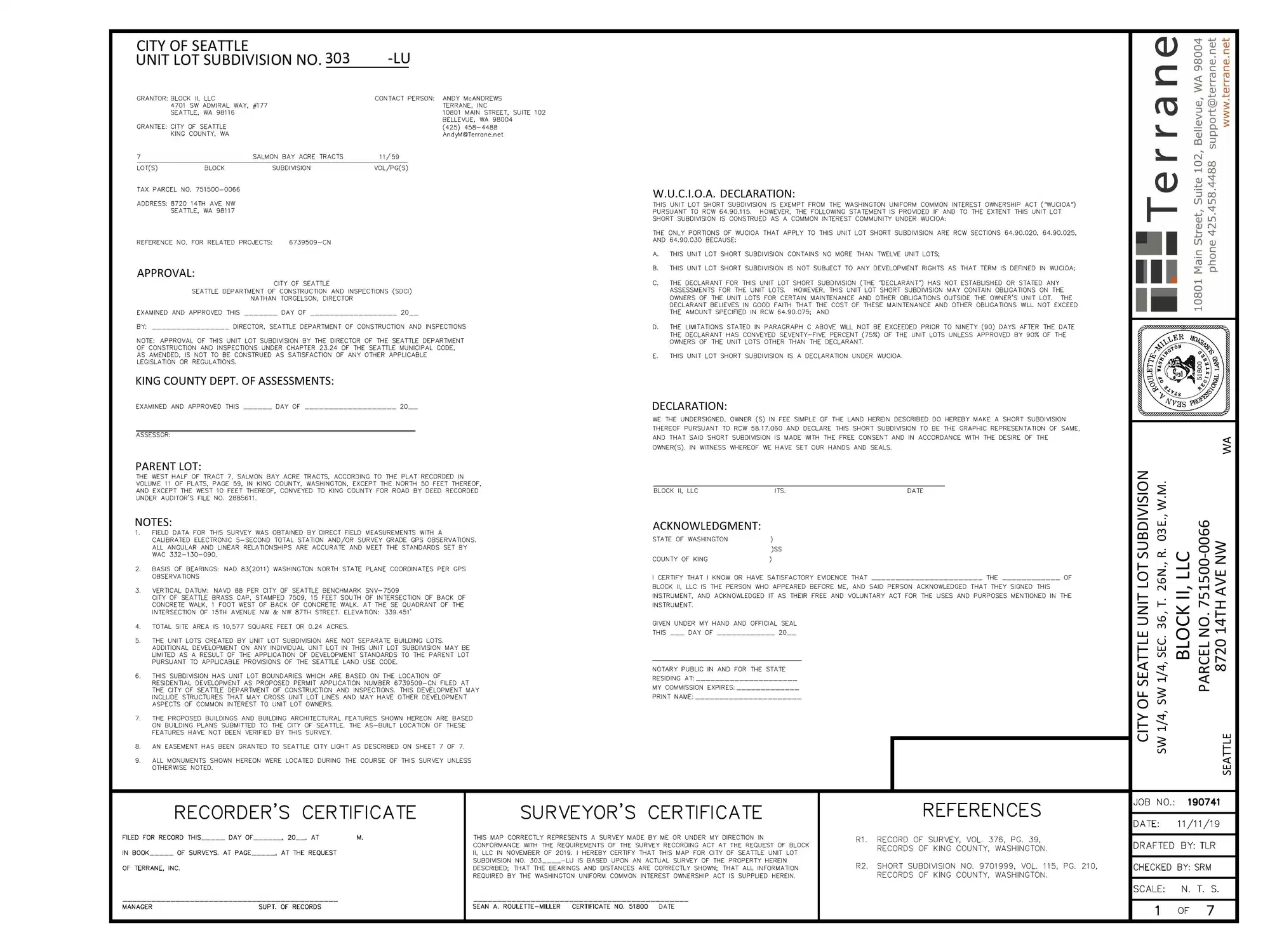 Site plan for 8720 14th Ave NW
