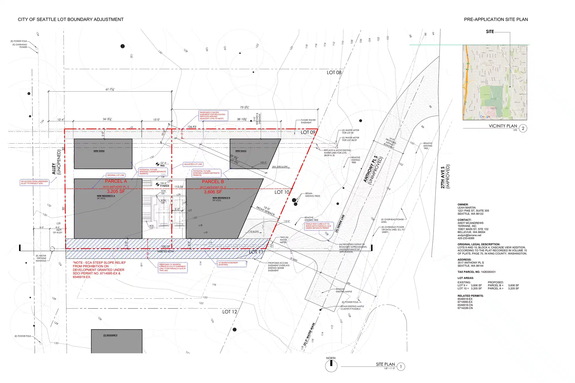 Site plan for 3517 Anthony Pl S