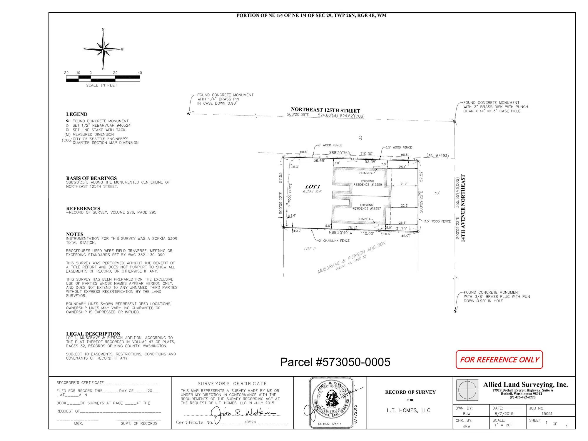 Site plan for 12357 14th Ave NE