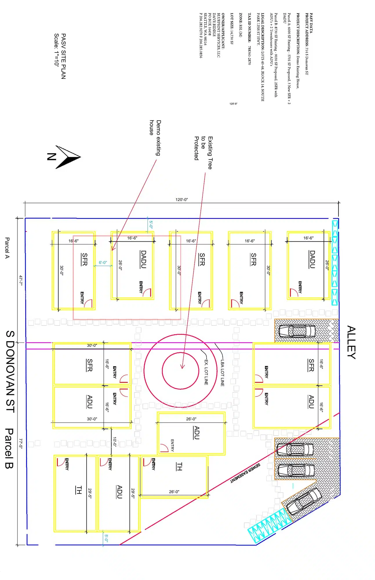 Site plan for 716 S Donovan St
