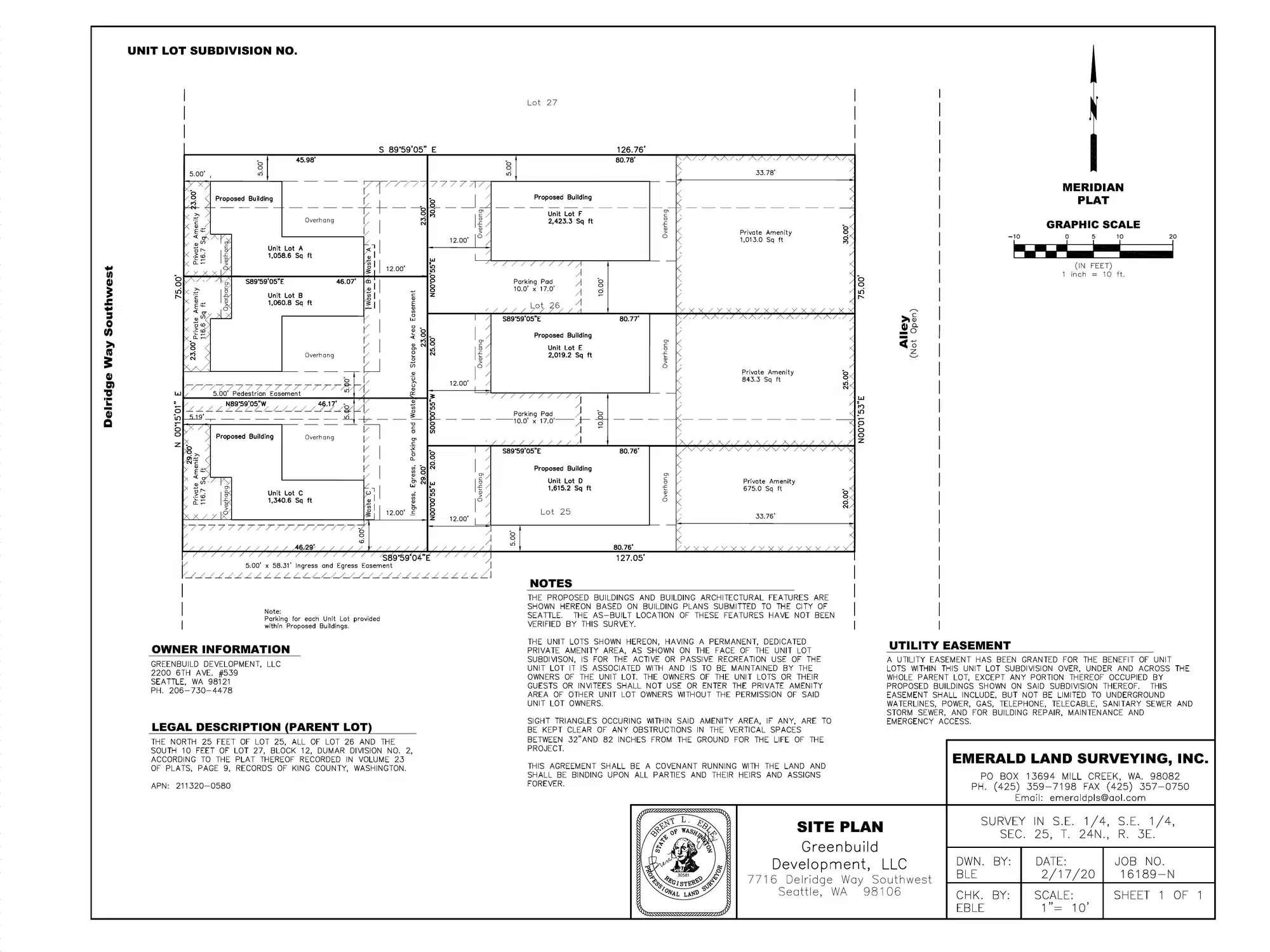 Site plan for 7716 Delridge Way SW
