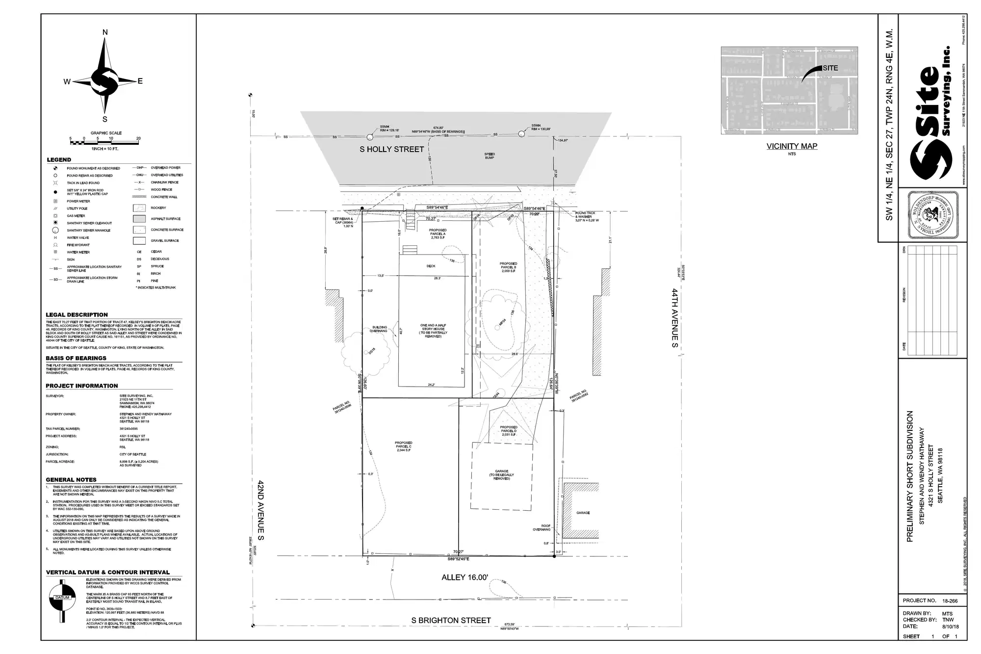 Site plan for 4321 S Holly St