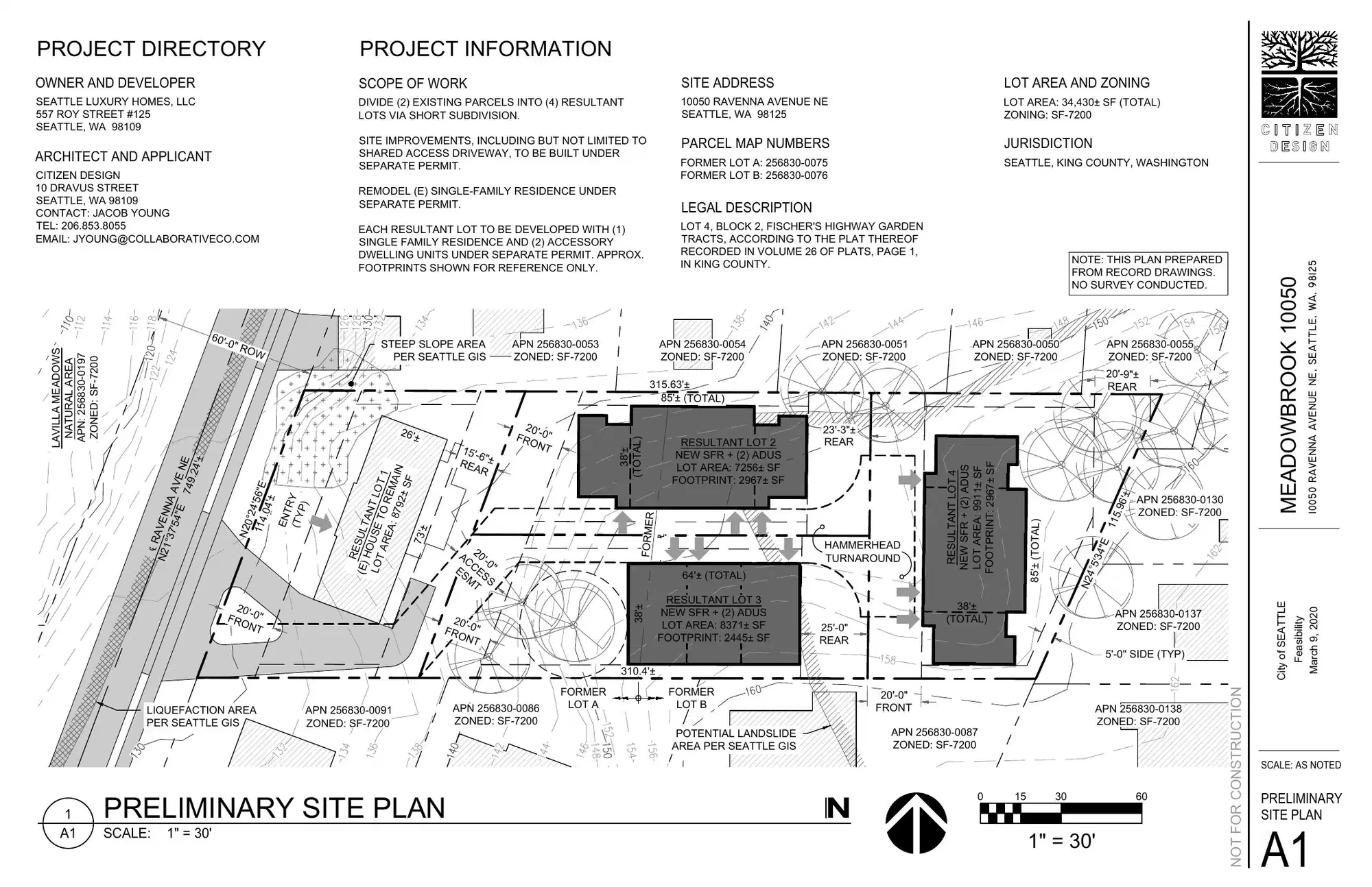 Site plan for 10046 Ravenna Ave NE