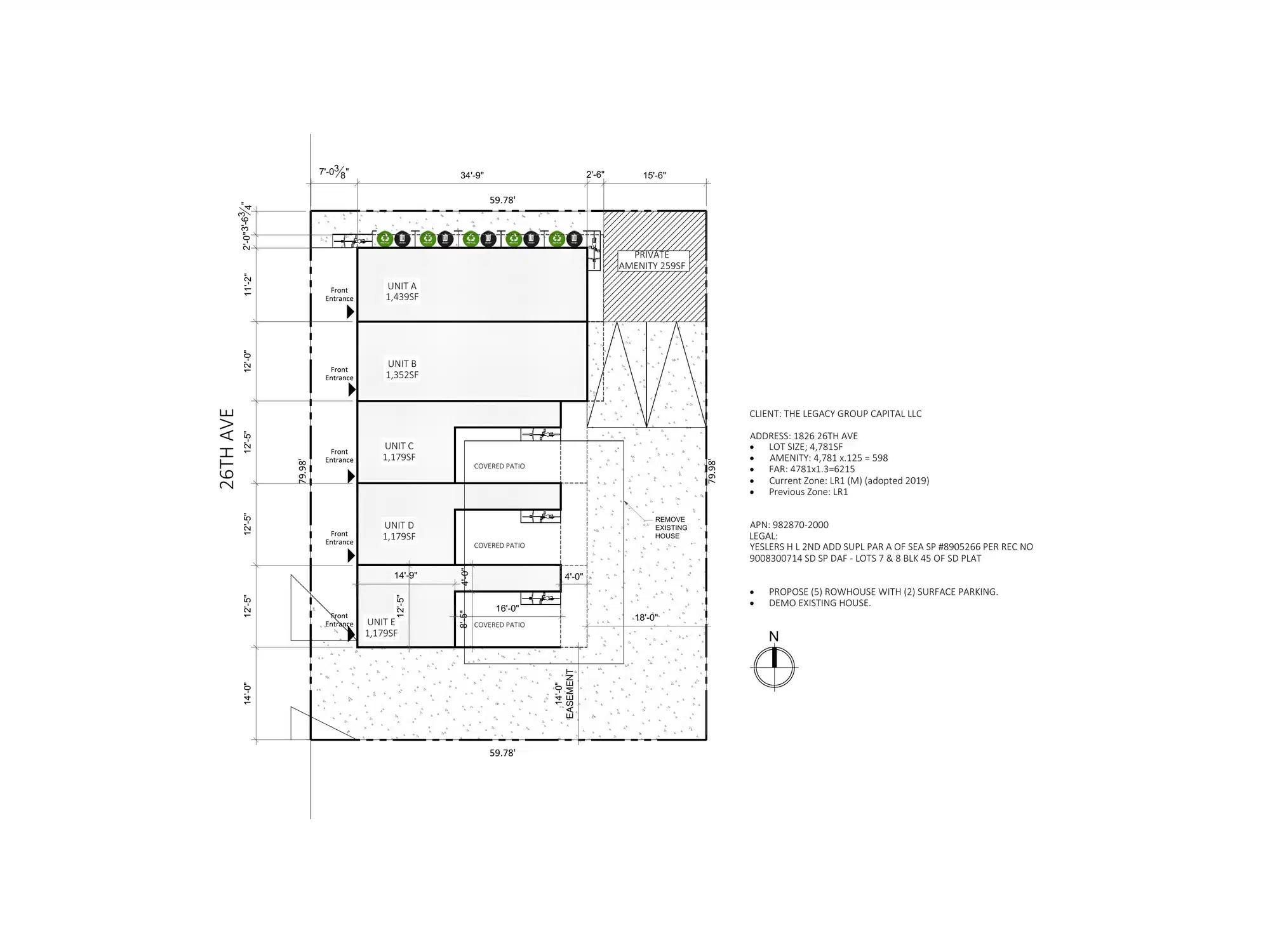 Site plan for 1826 26th Ave