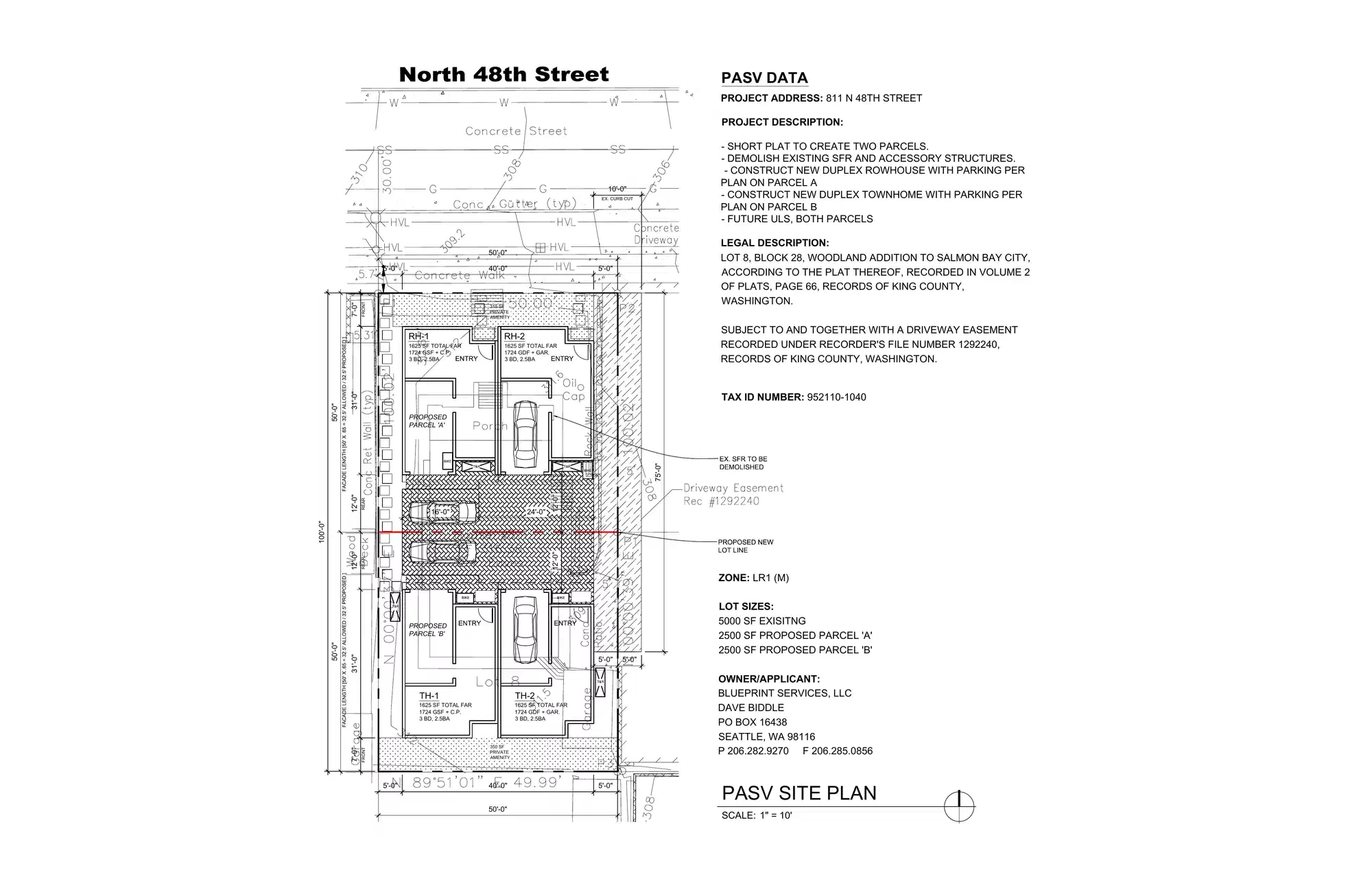 Site plan for 815 N 48th St
