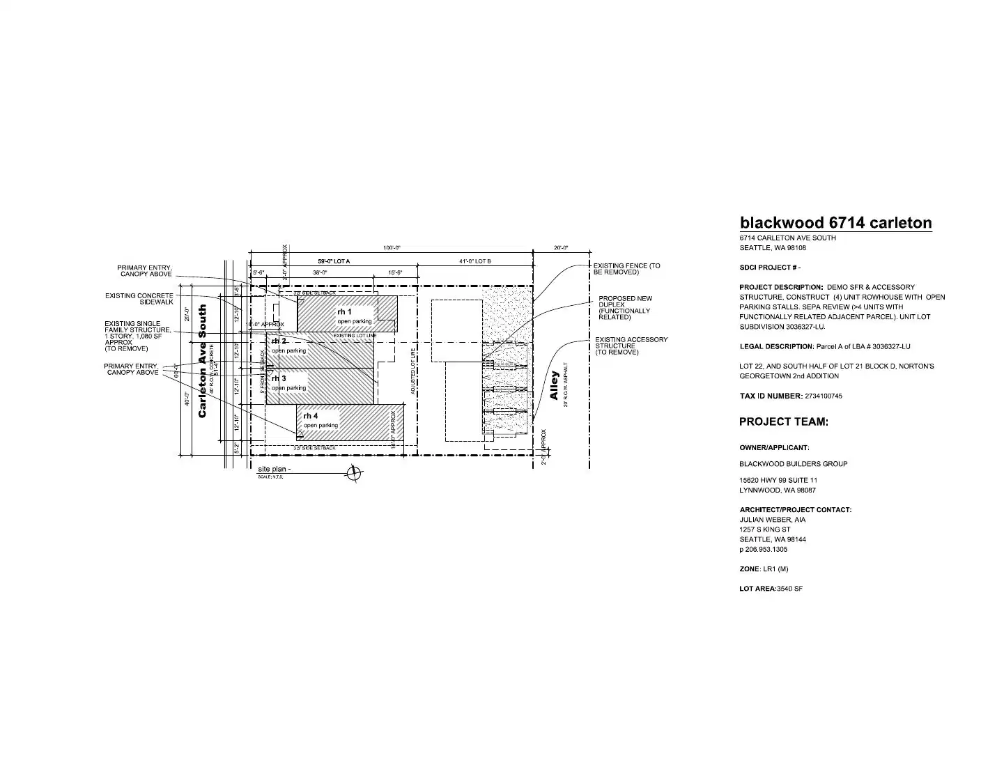 Site plan for 6712 Carleton Ave S