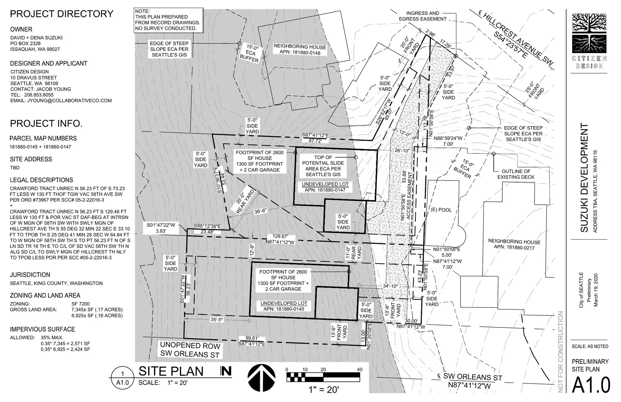 Site plan for 3657 Hillcrest Ave SW