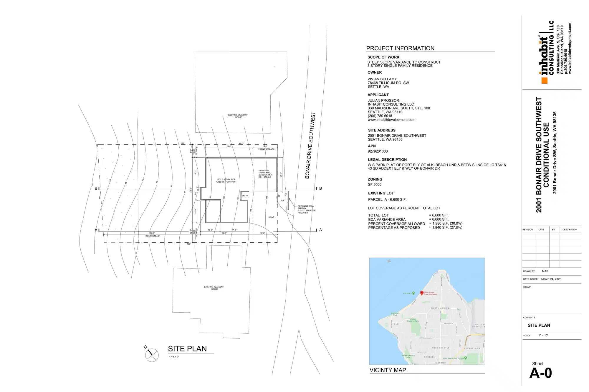 Site plan for 2001 Bonair Dr SW