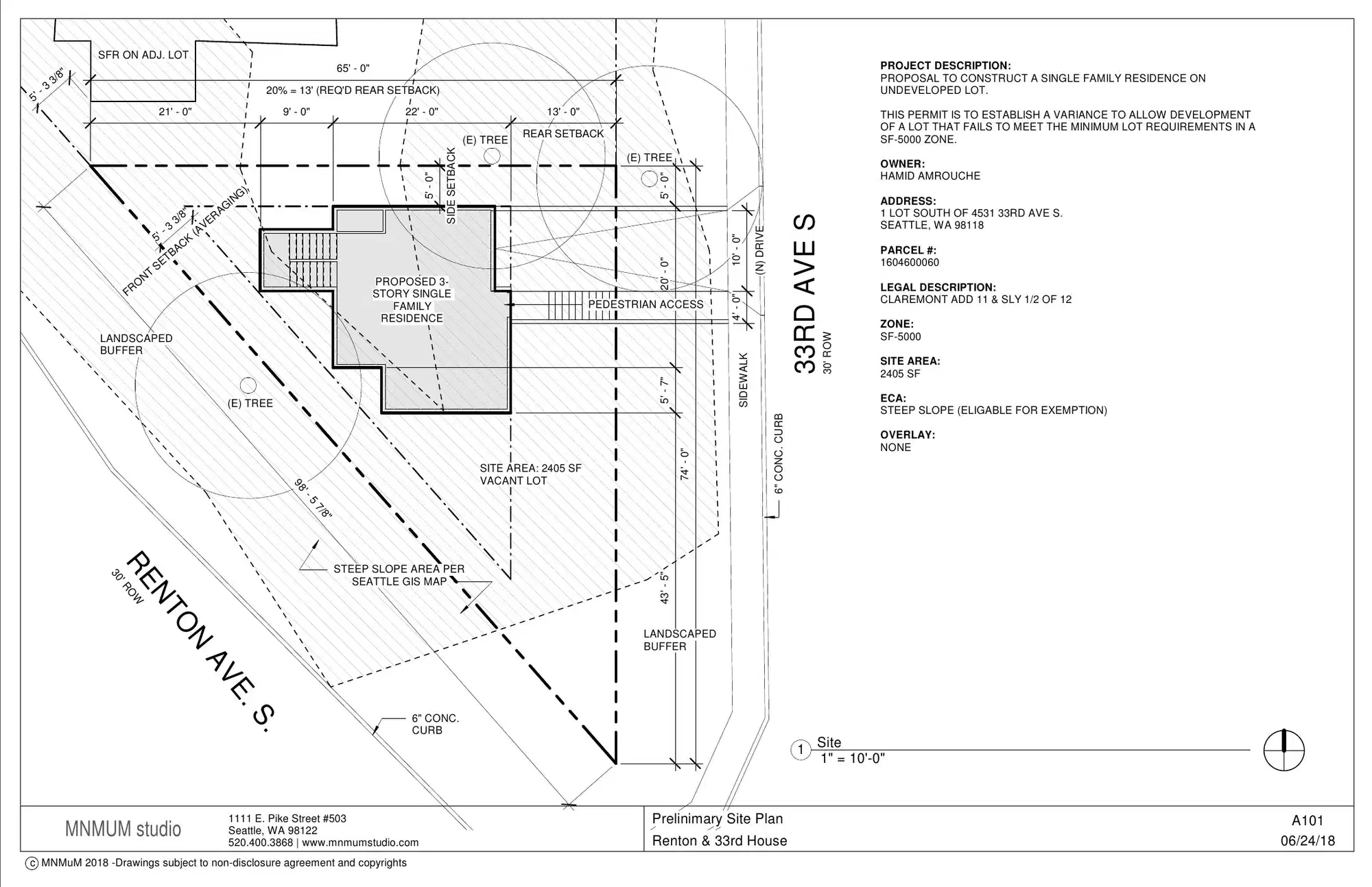 Site plan for 4540 Renton Ave S