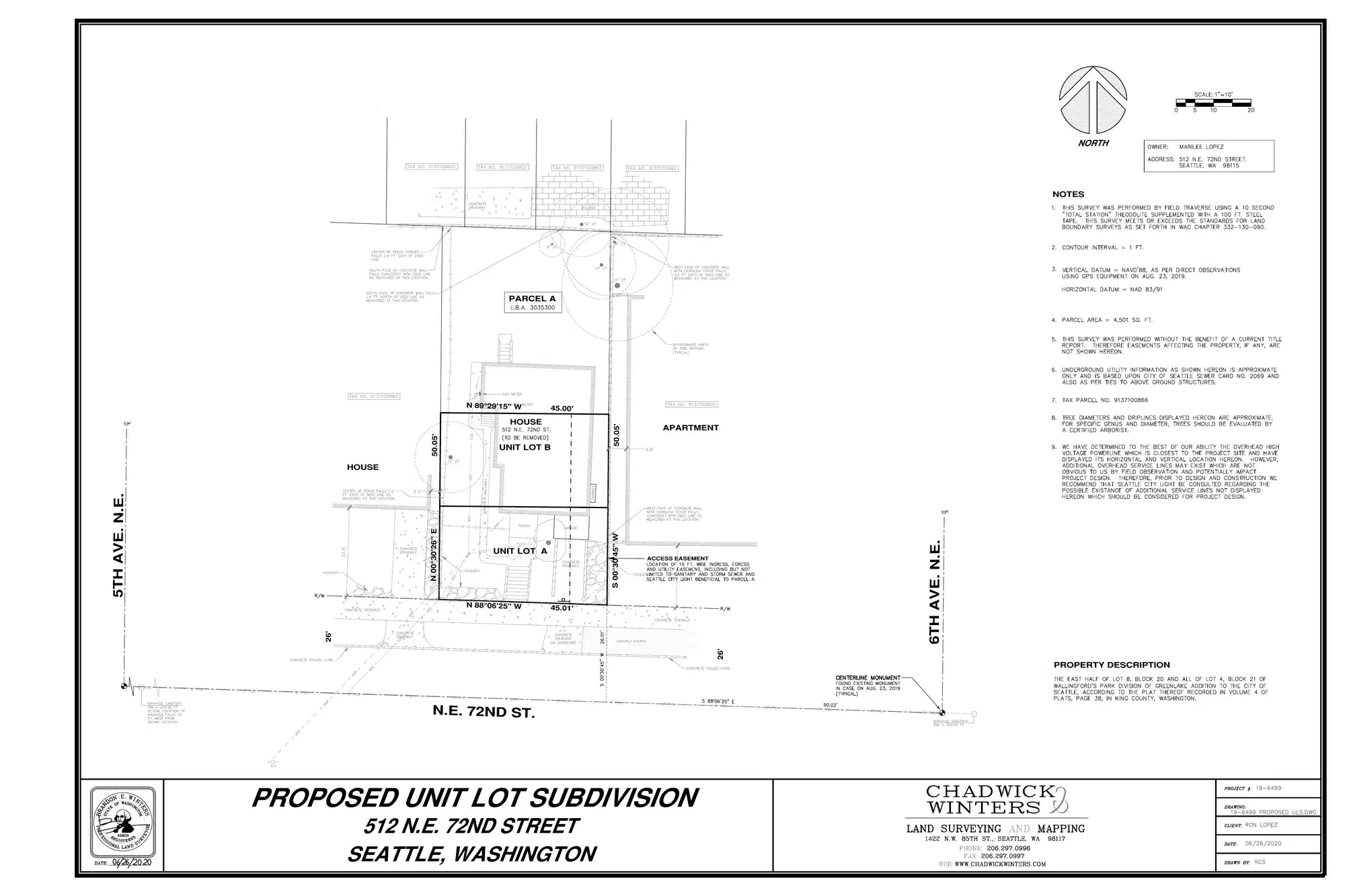 Site plan for 512 NE 72nd St