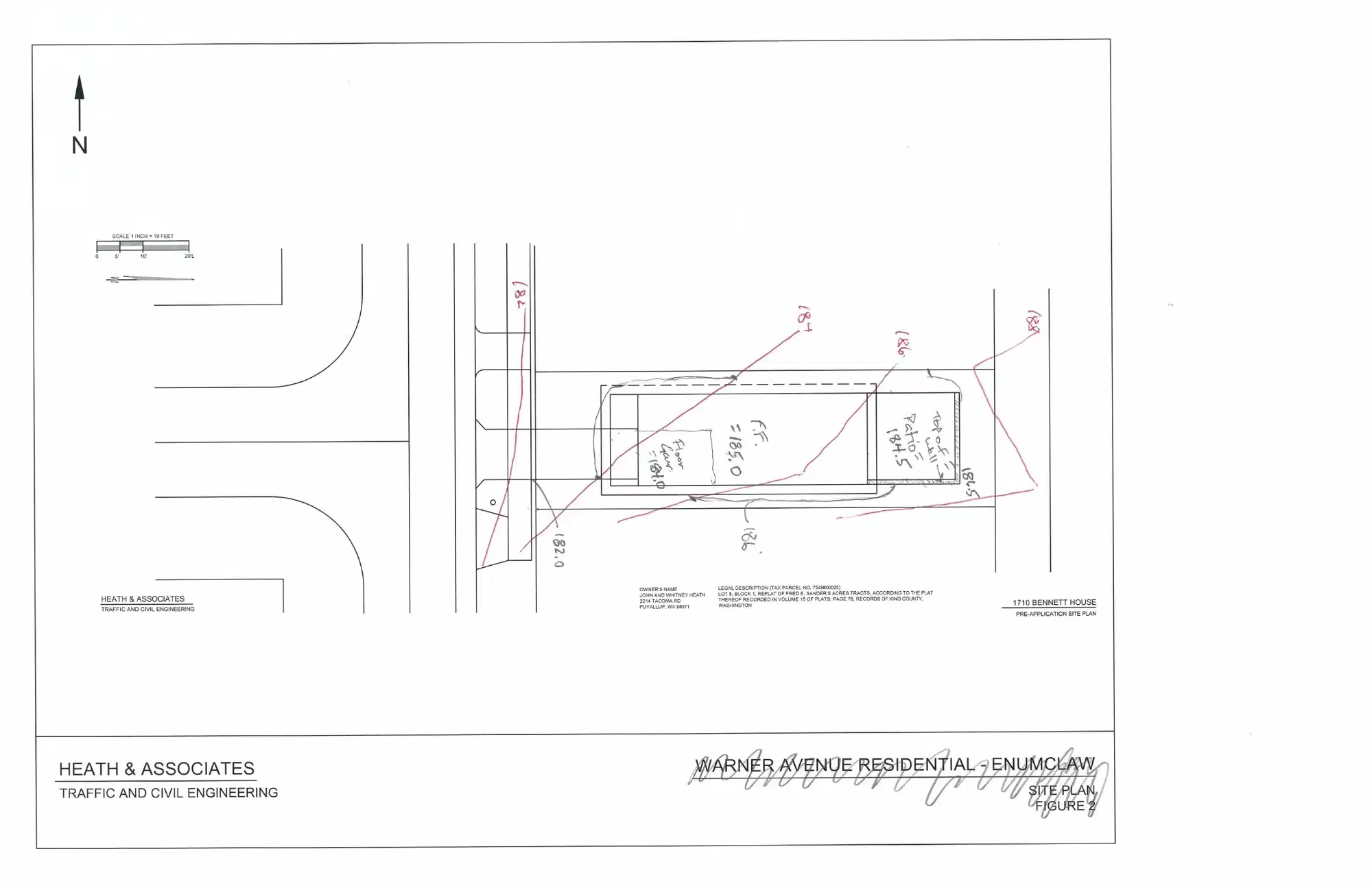 Site plan for 1712 S Bennett St