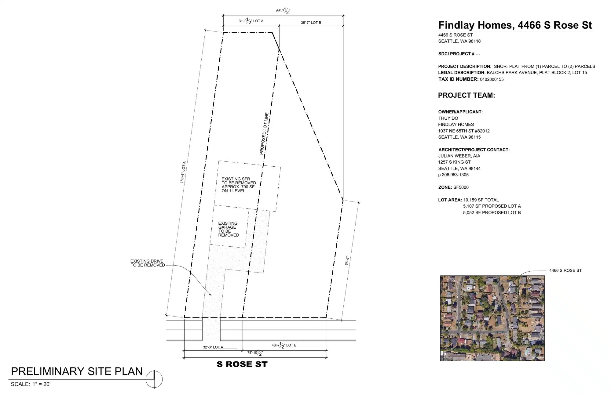 Site plan for 4466 S Rose St