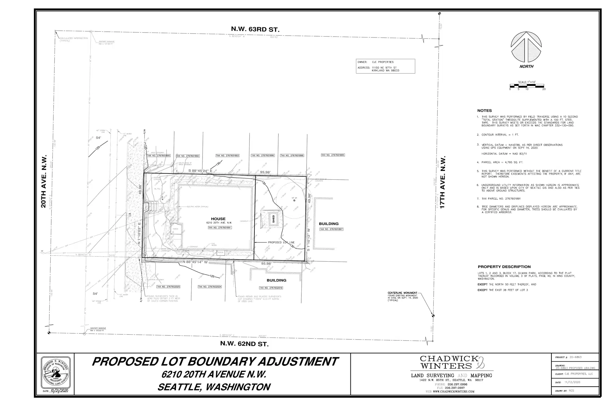 Site plan for 6210 20th Ave NW