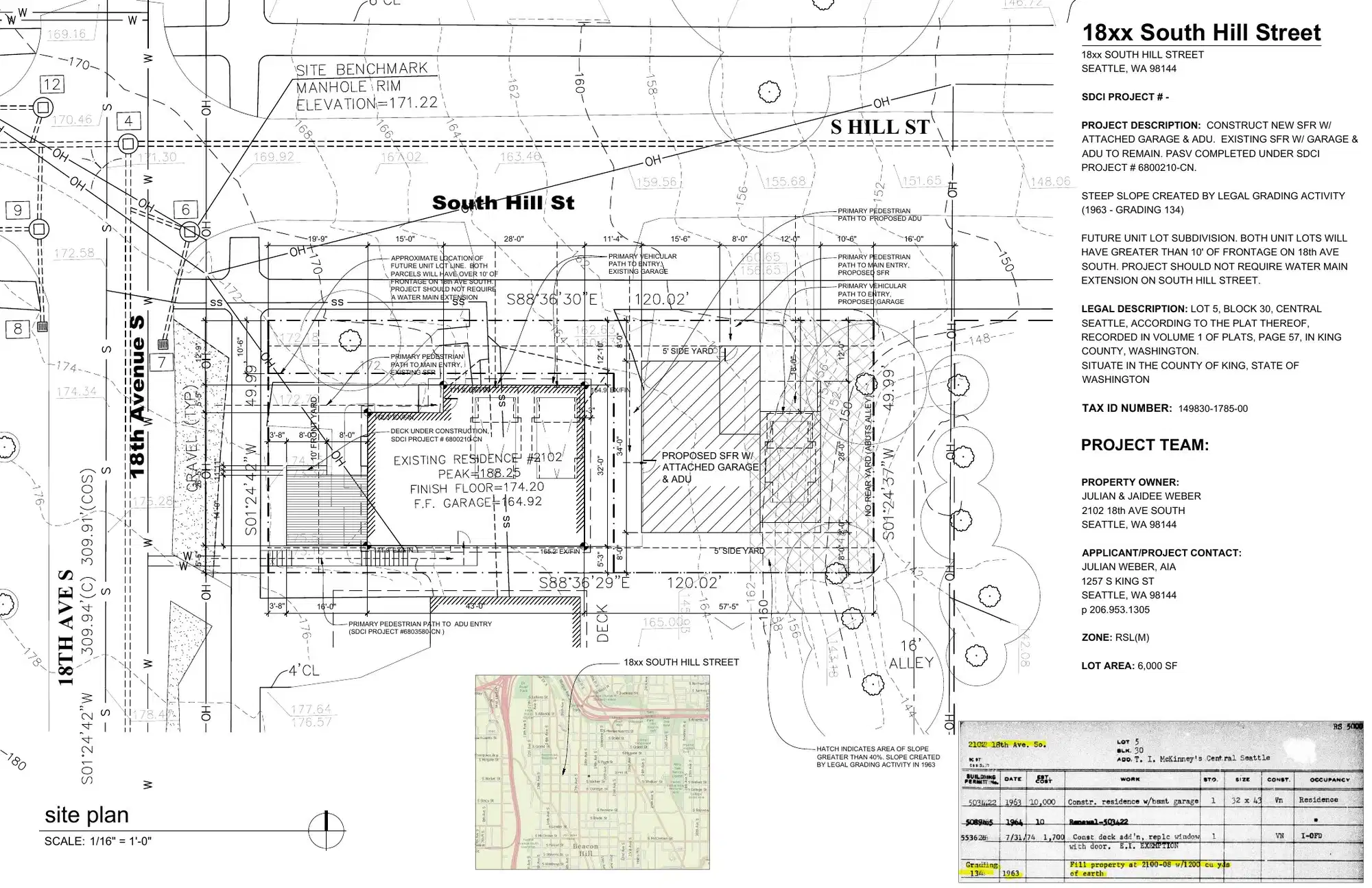 Site plan for 2102 18th Ave S