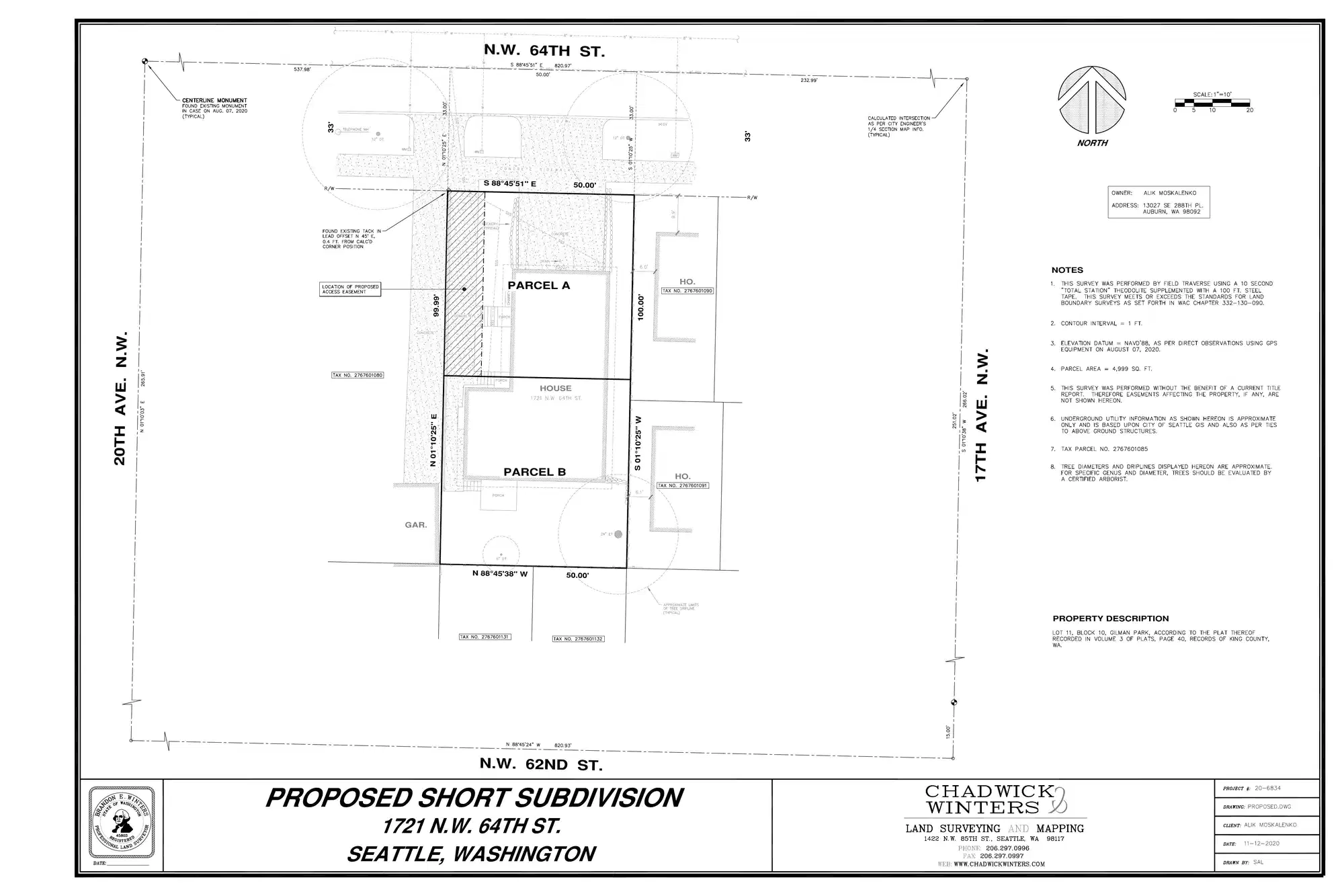 Site plan for 1723 NW 64th St