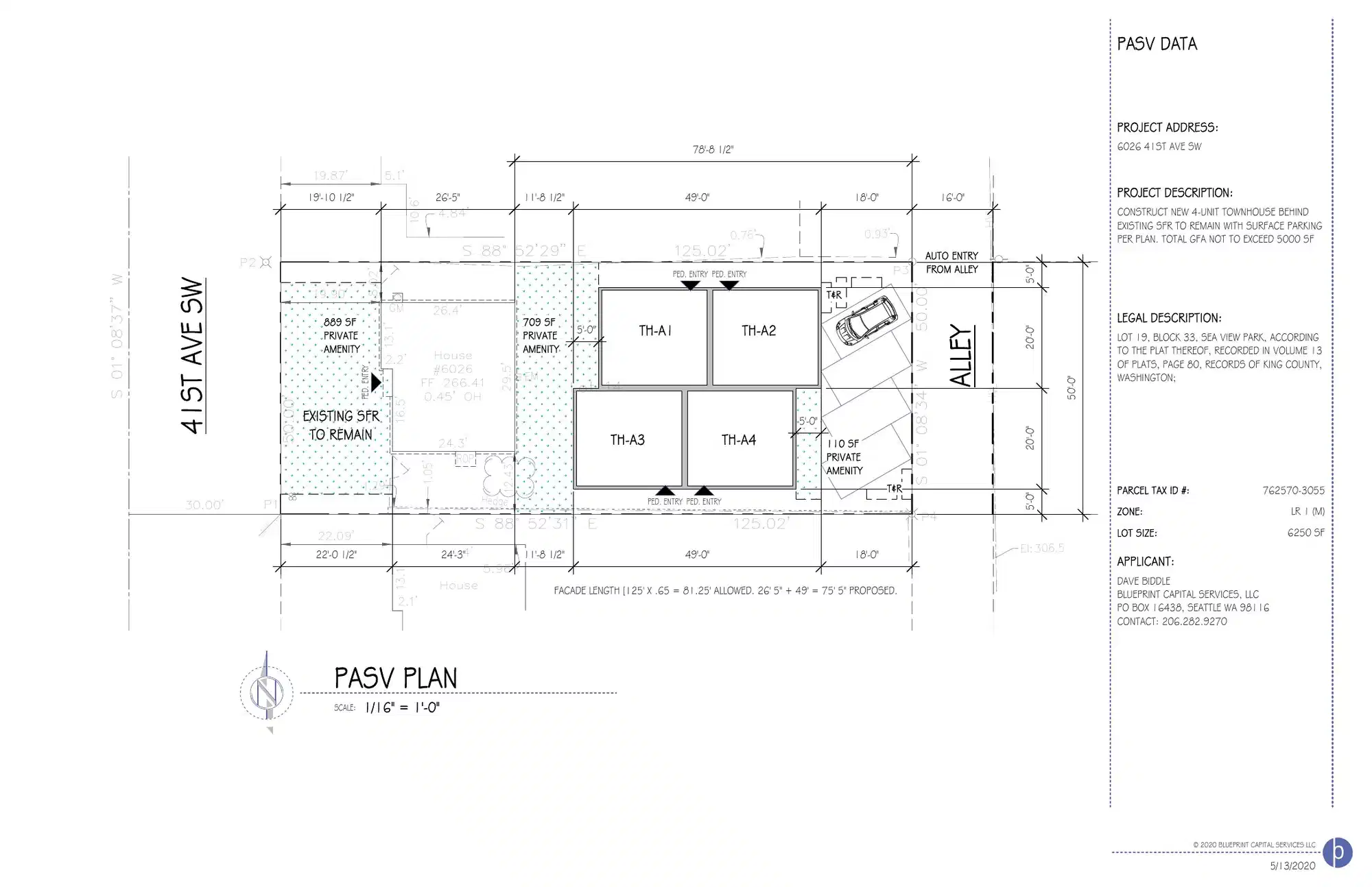 Site plan for 6028 41st Ave SW