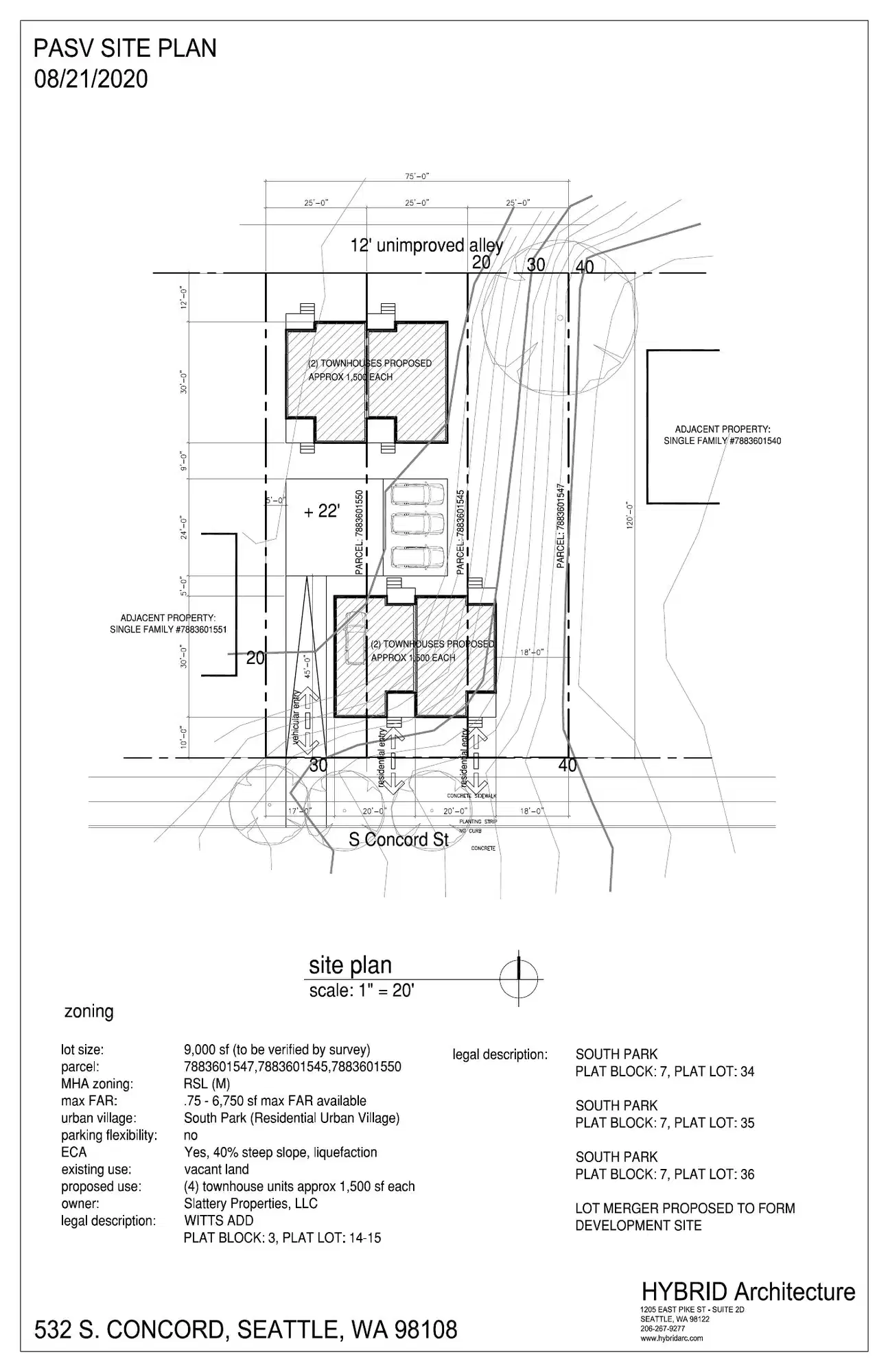 Site plan for 532 S Concord St