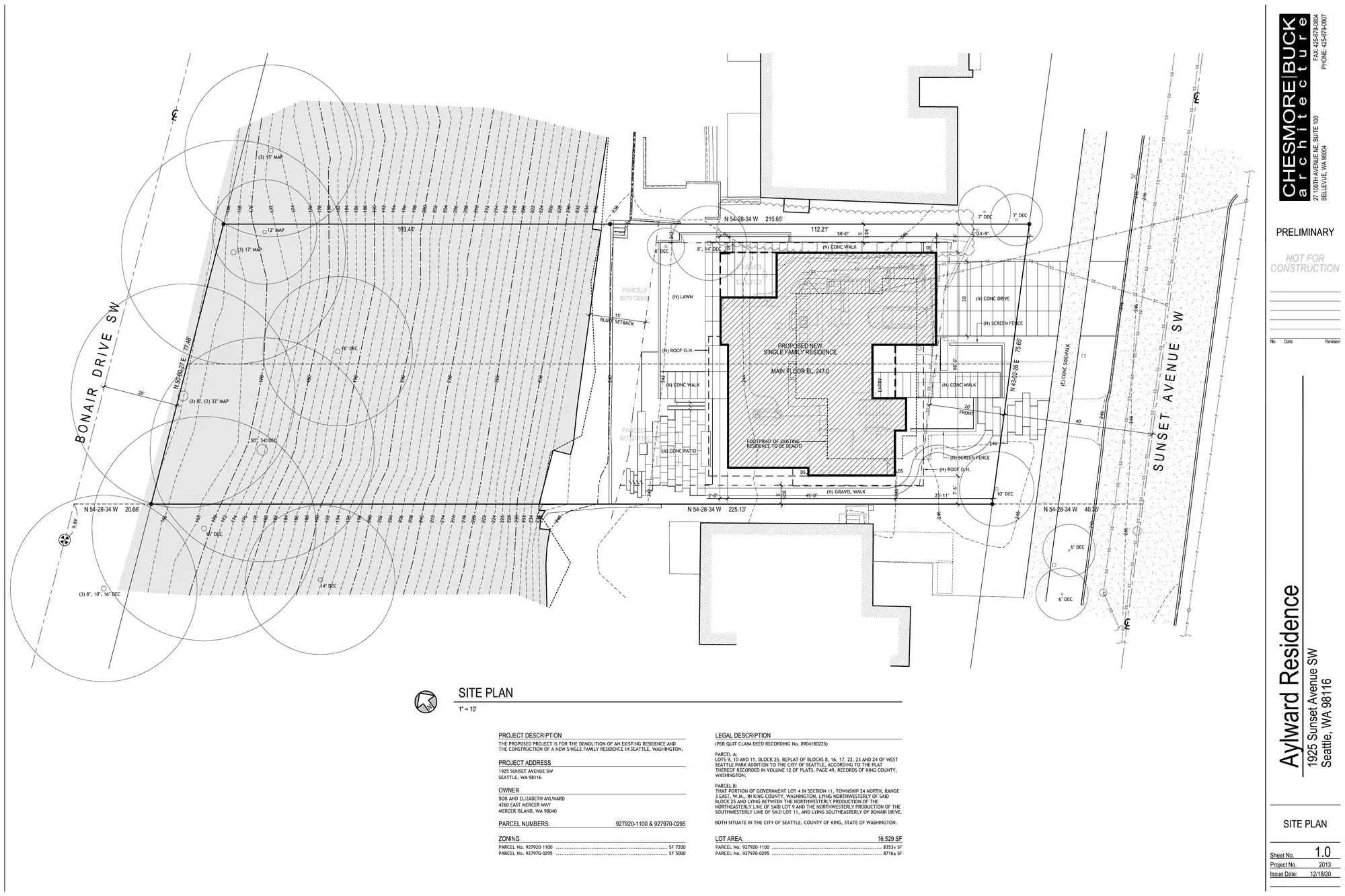 Site plan for 1925 Sunset Ave SW