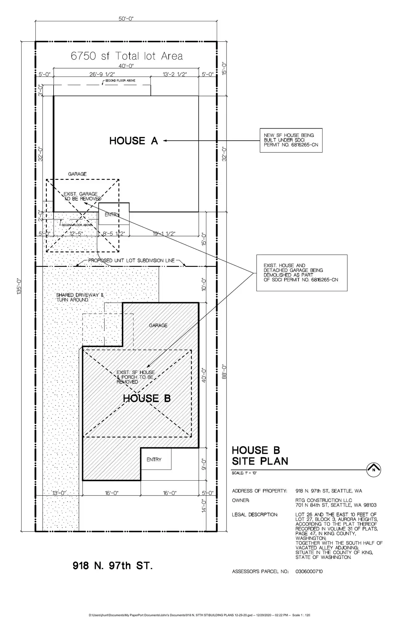 Site plan for 918 N 97th St