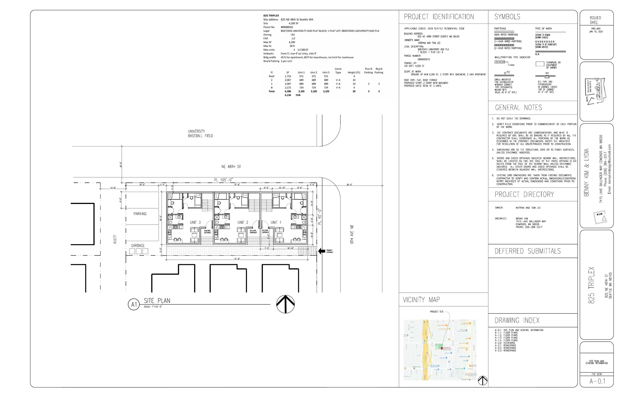Site plan for 825 NE 48th St