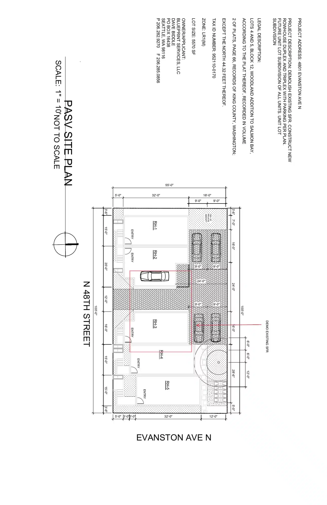 Site plan for 520 N 48th St