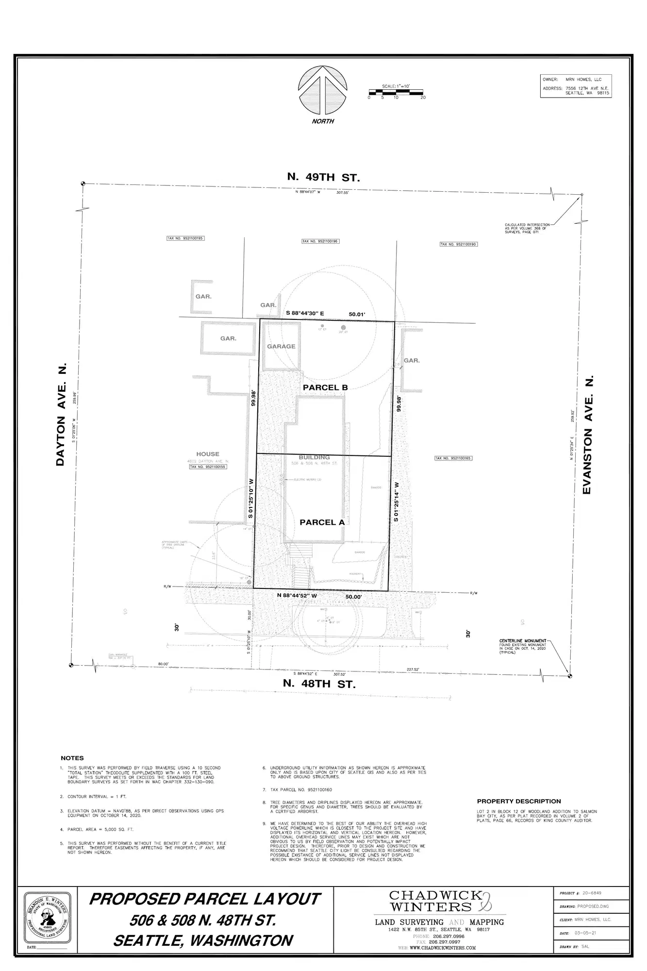 Site plan for 506 N 48th St