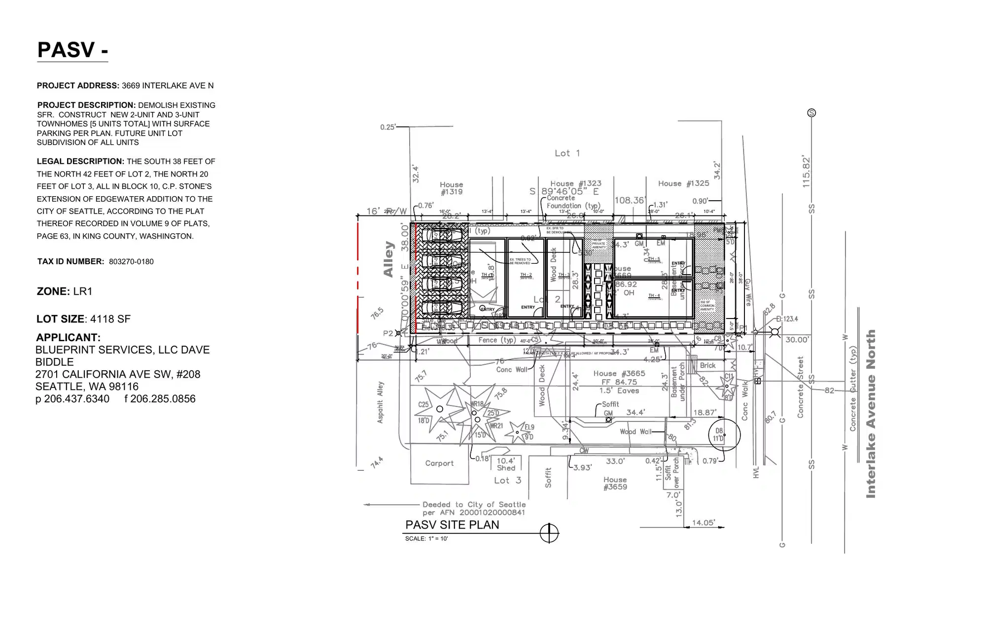 Site plan for 3669 Interlake Ave N