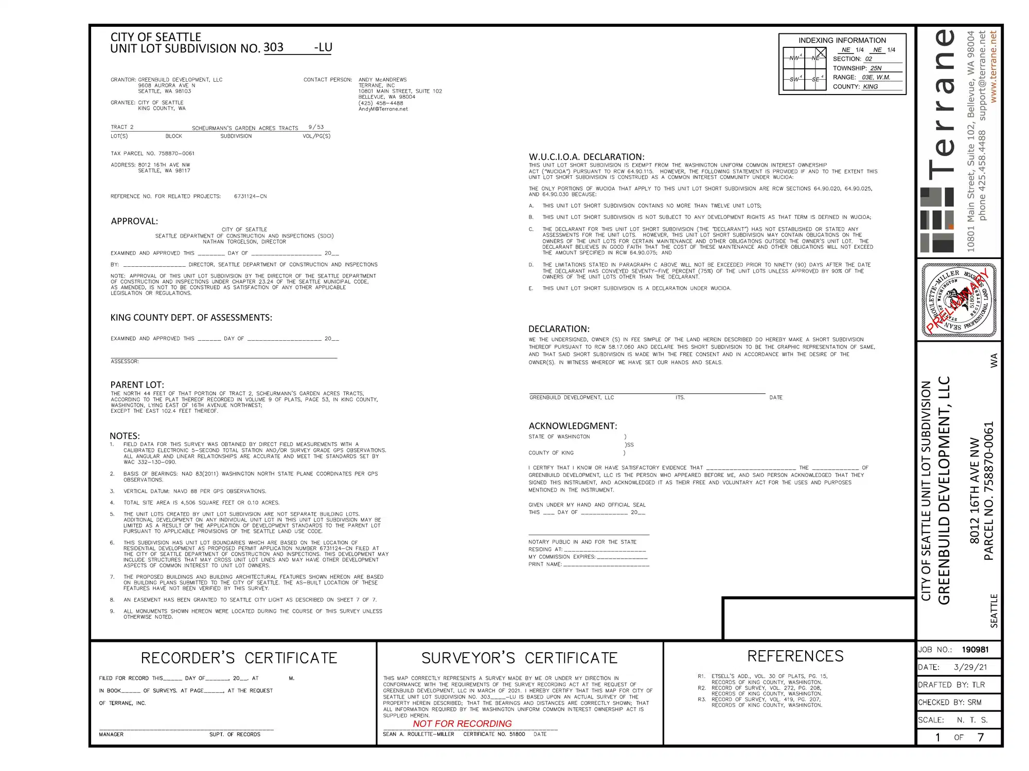 Site plan for 8012 16th Ave NW
