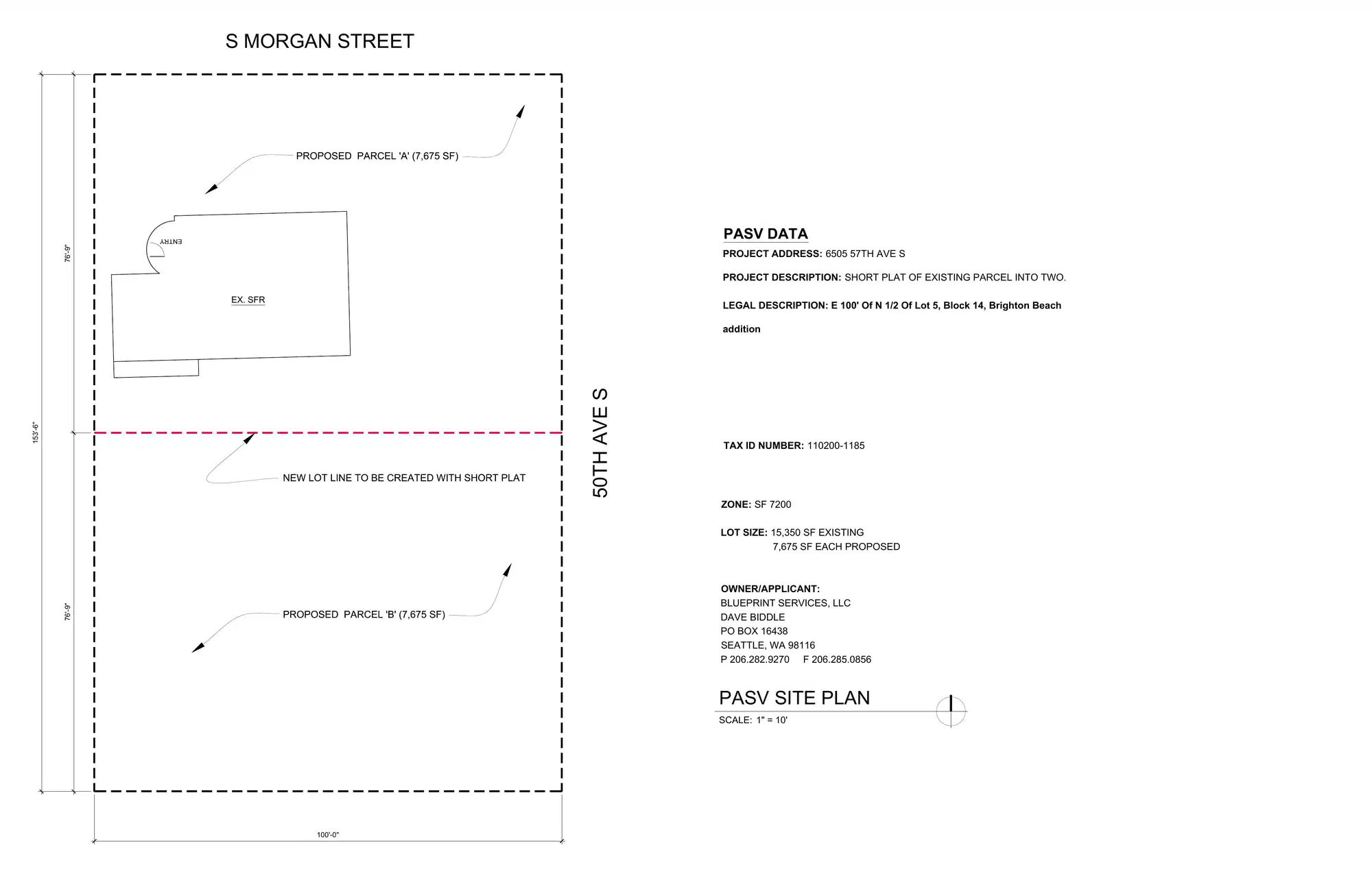 Site plan for 6505 57th Ave S