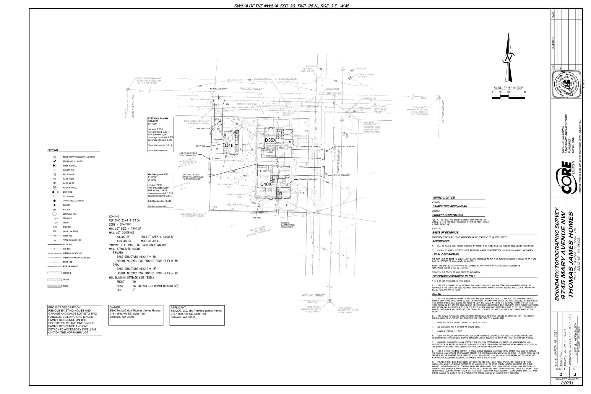 Site plan for 9739 Mary Ave NW