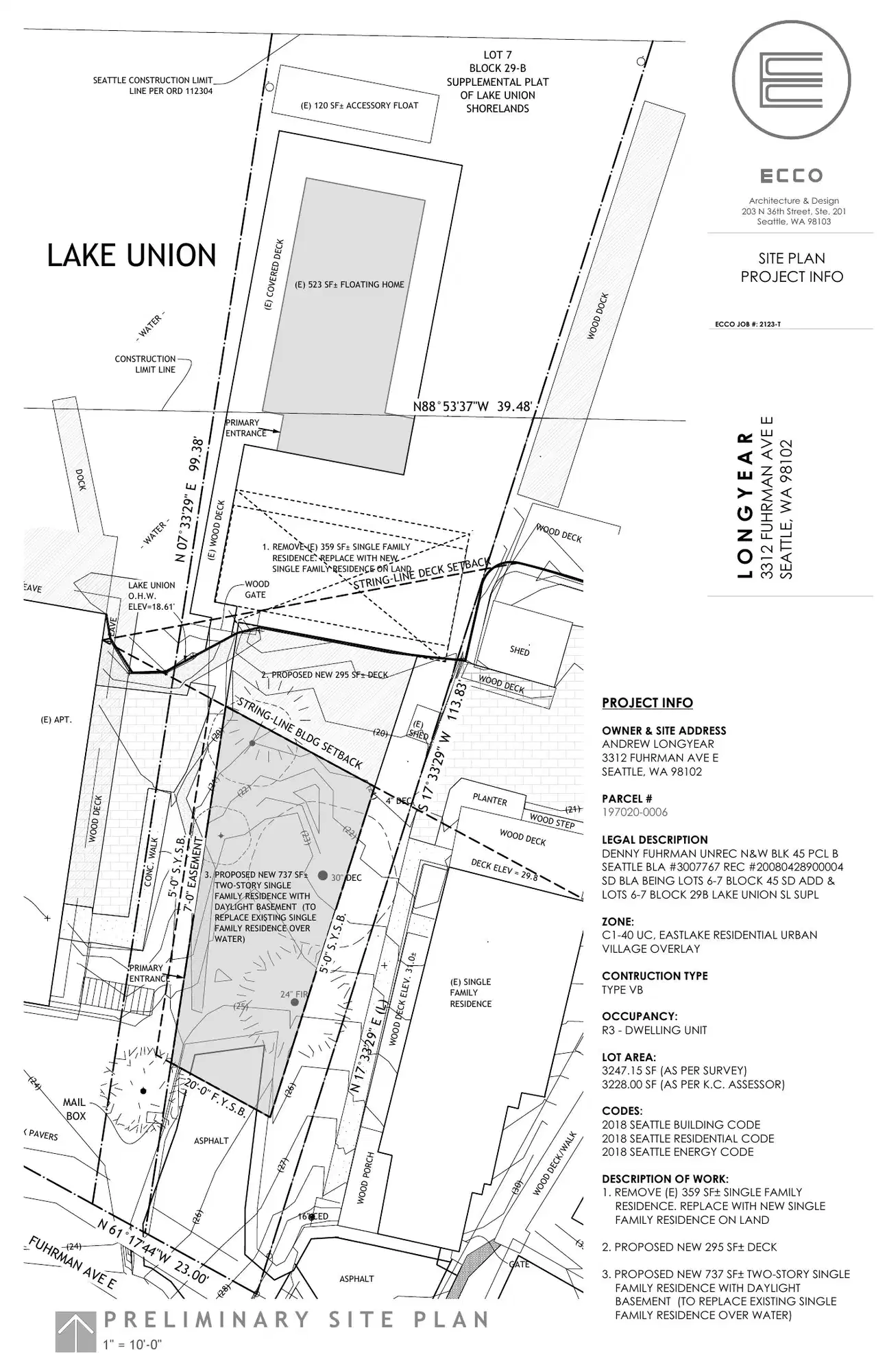 Site plan for 3312 Fuhrman Ave E