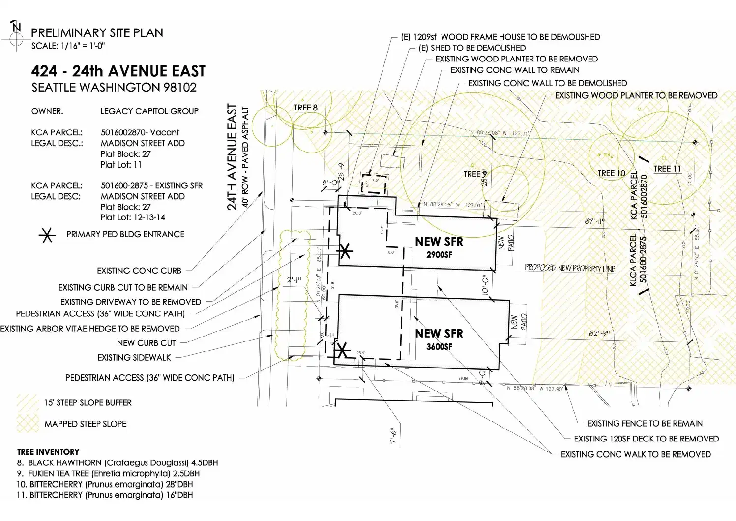 Site plan for 424 24th Ave E
