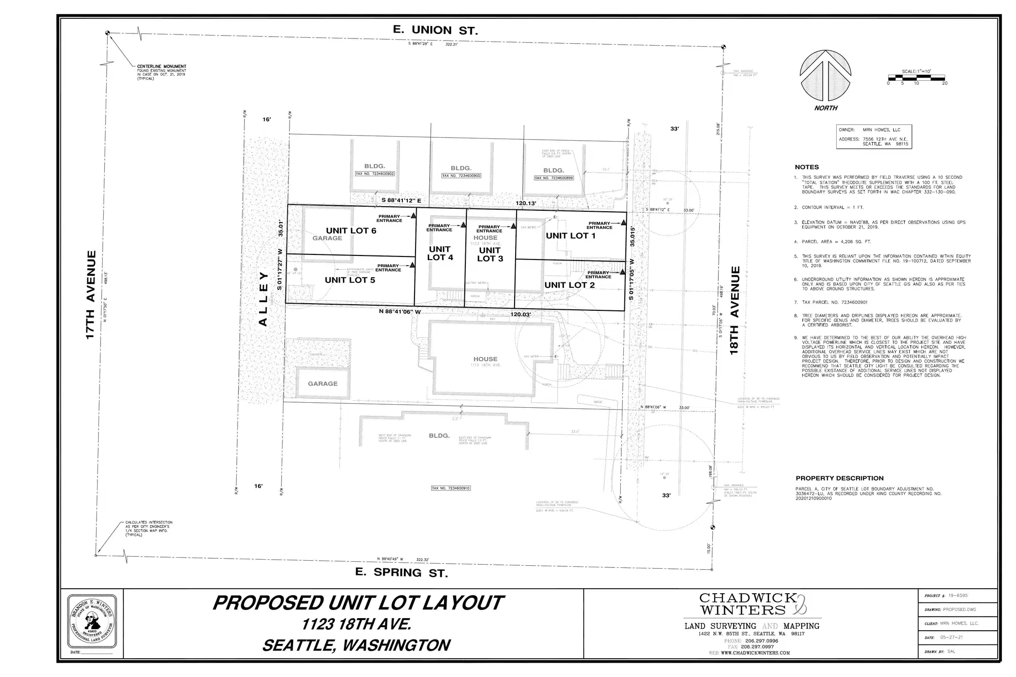 Site plan for 1123 E 18th Ave