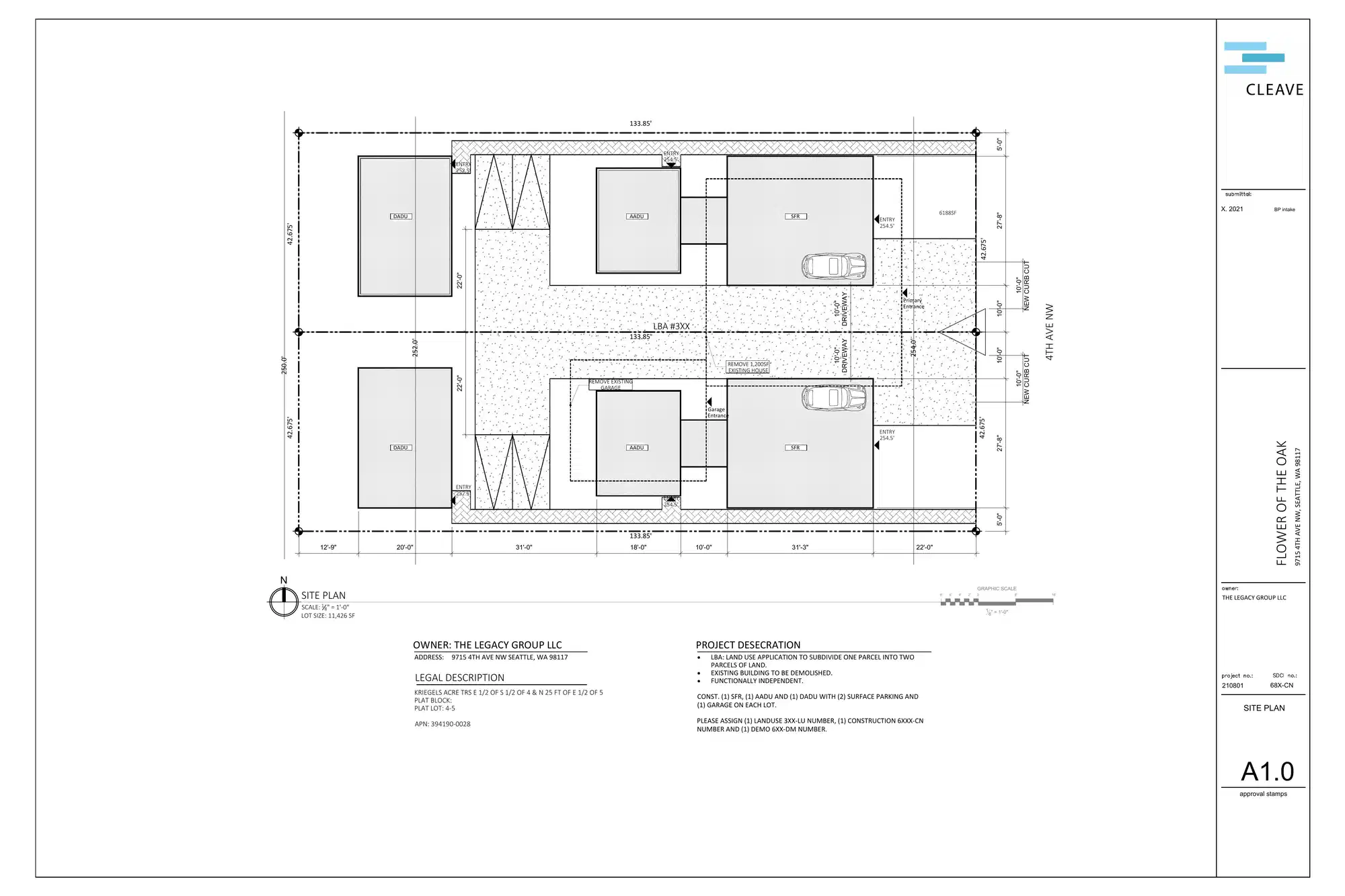 Site plan for 9715 4th Ave NW