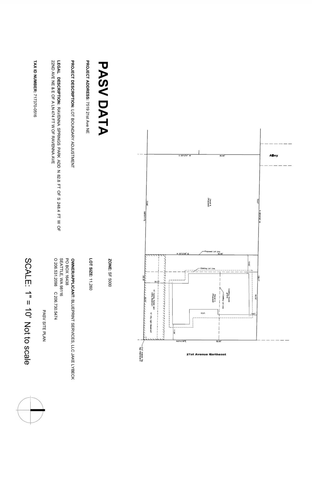 Site plan for 7514 20th Ave NE