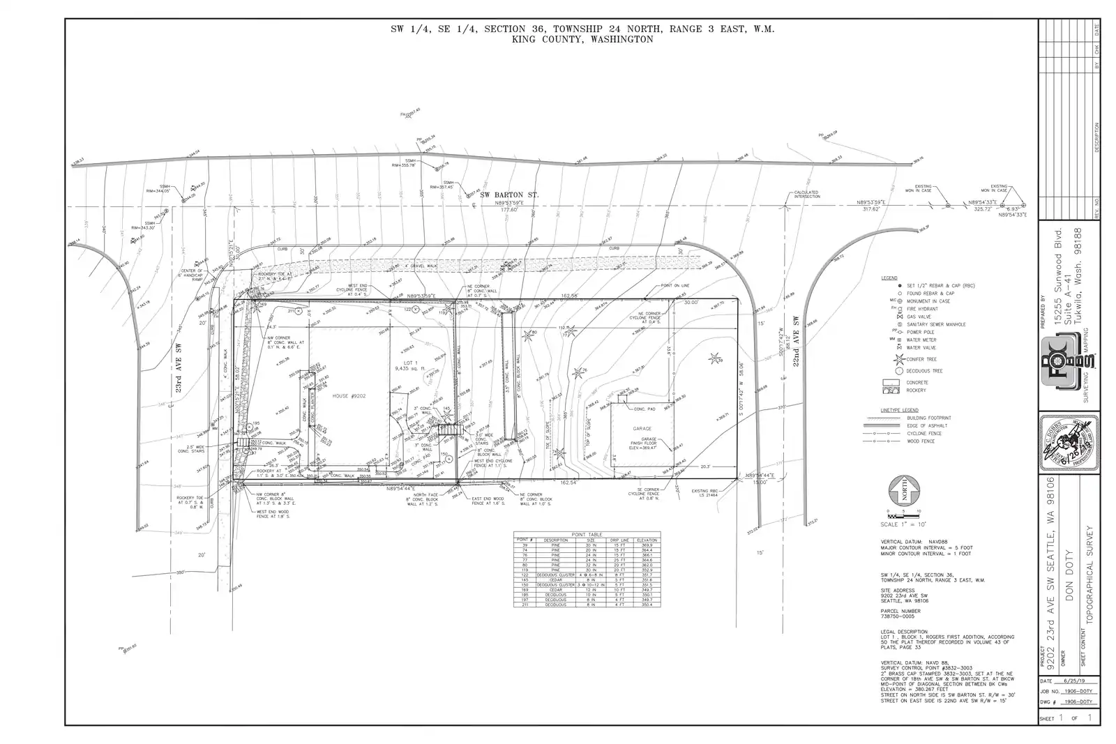 Site plan for 9203 22nd Ave SW