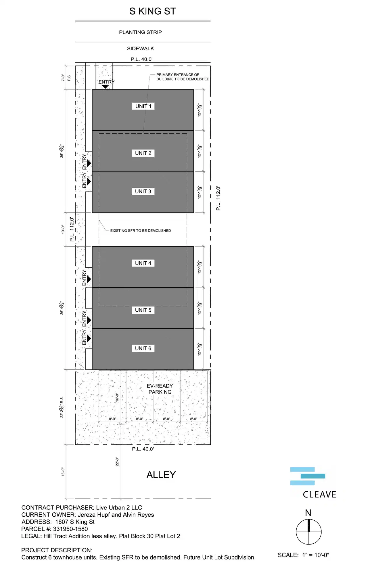 Site plan for 1607 S King St