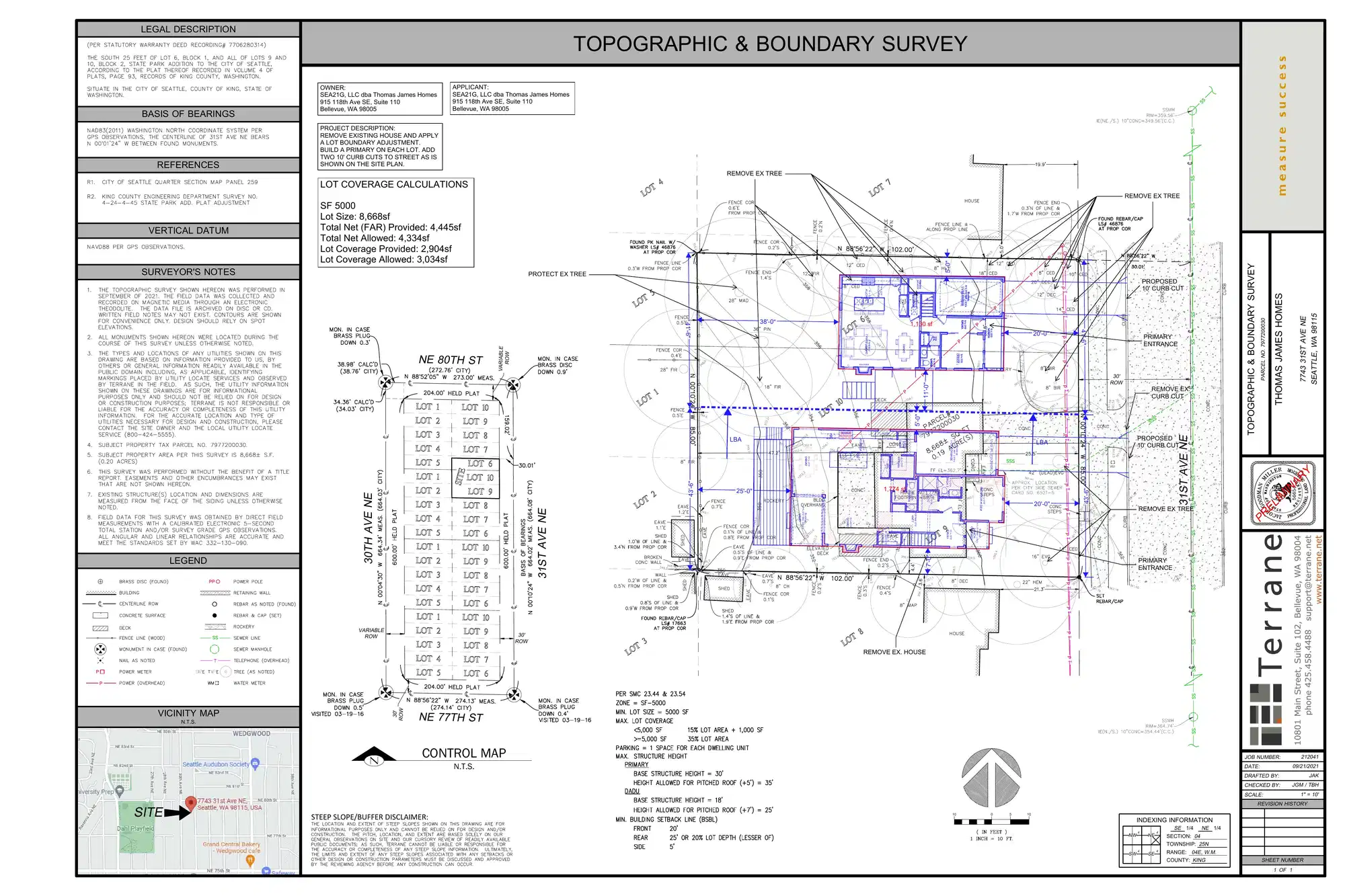 Site plan for 7743 31st Ave NE
