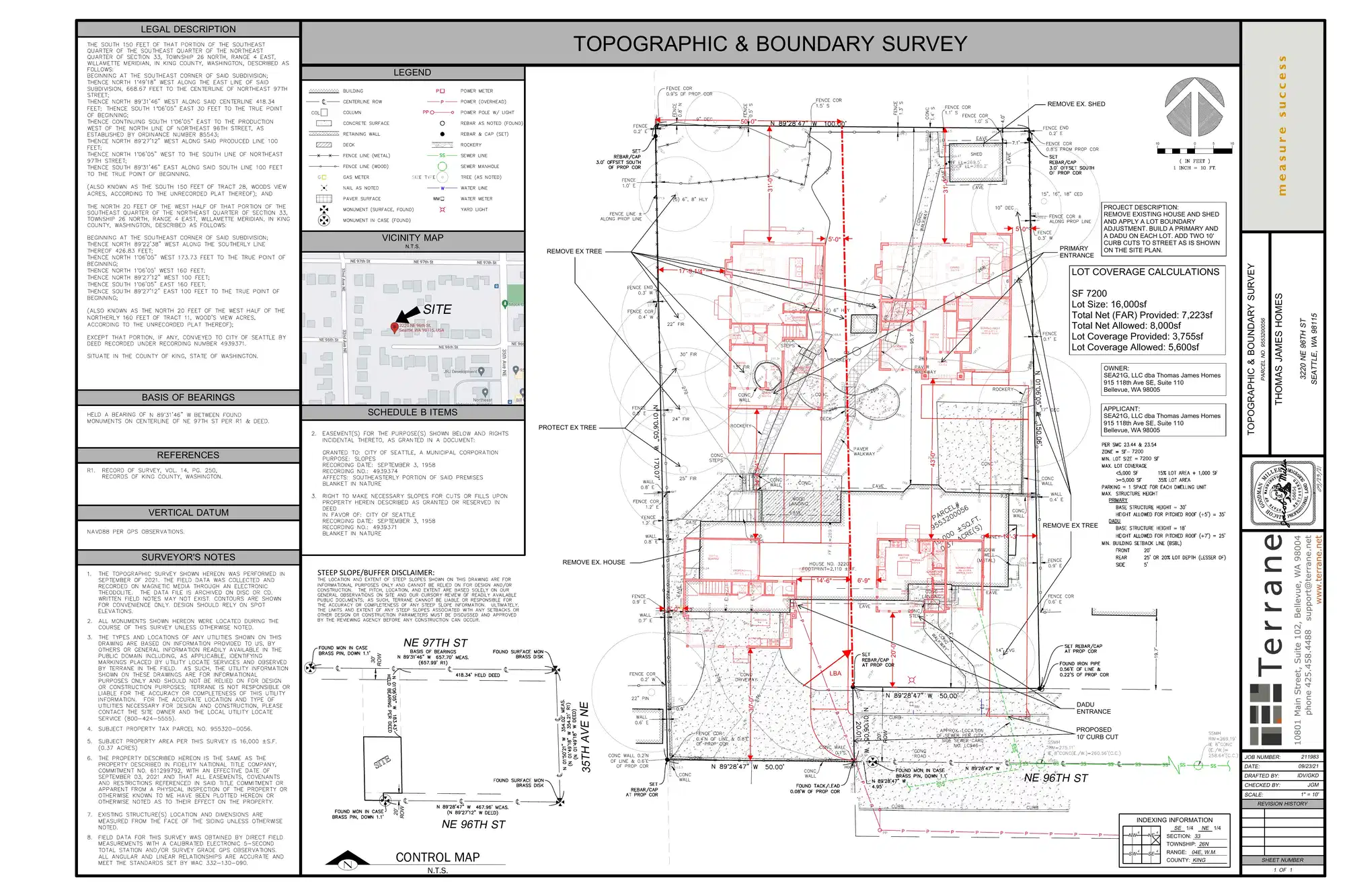 Site plan for 3222 NE 96th St