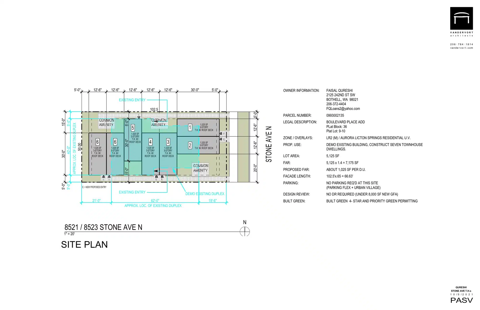 Site plan for 8523 Stone Ave N