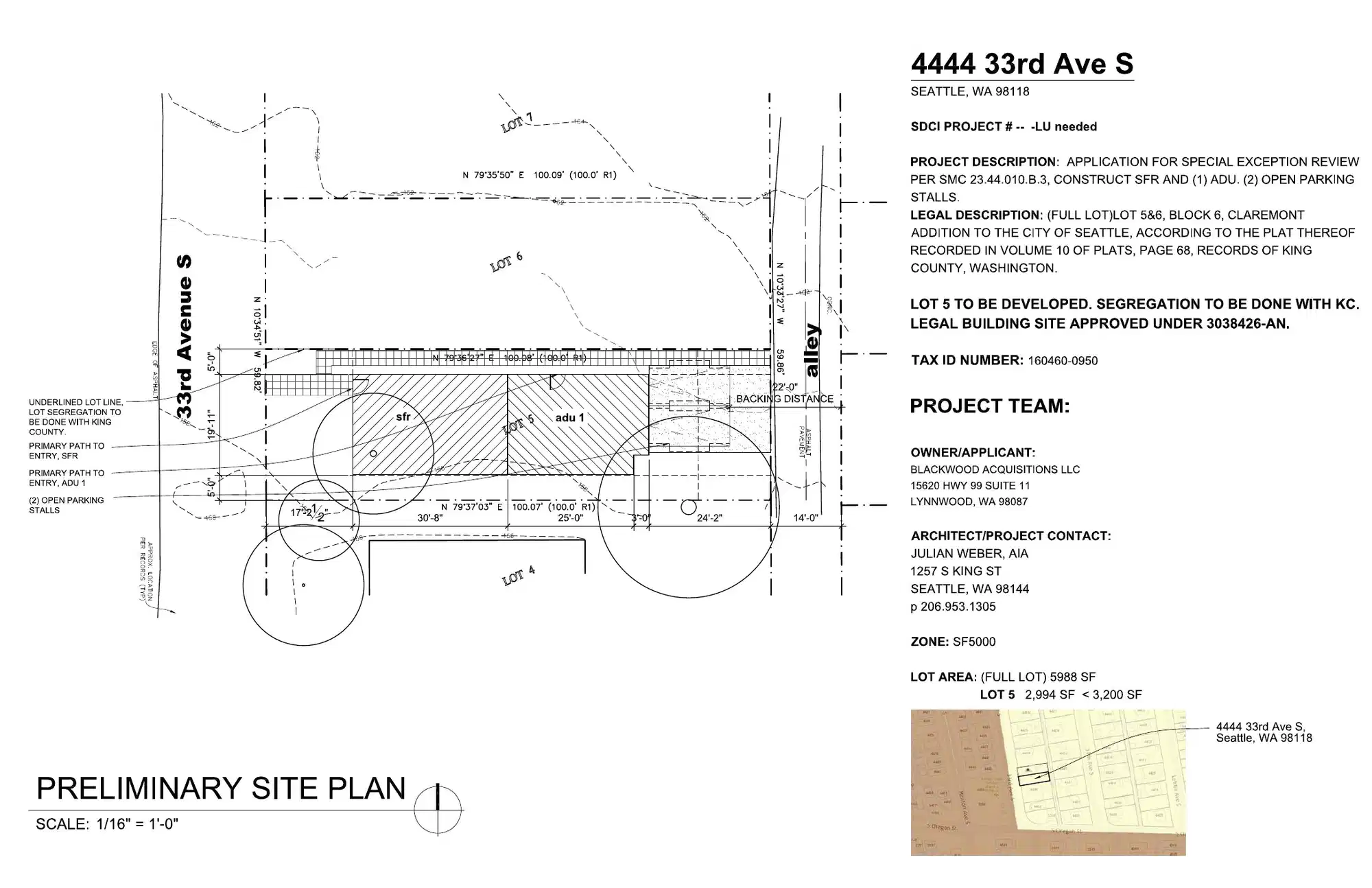 Site plan for 4444 33rd Ave S
