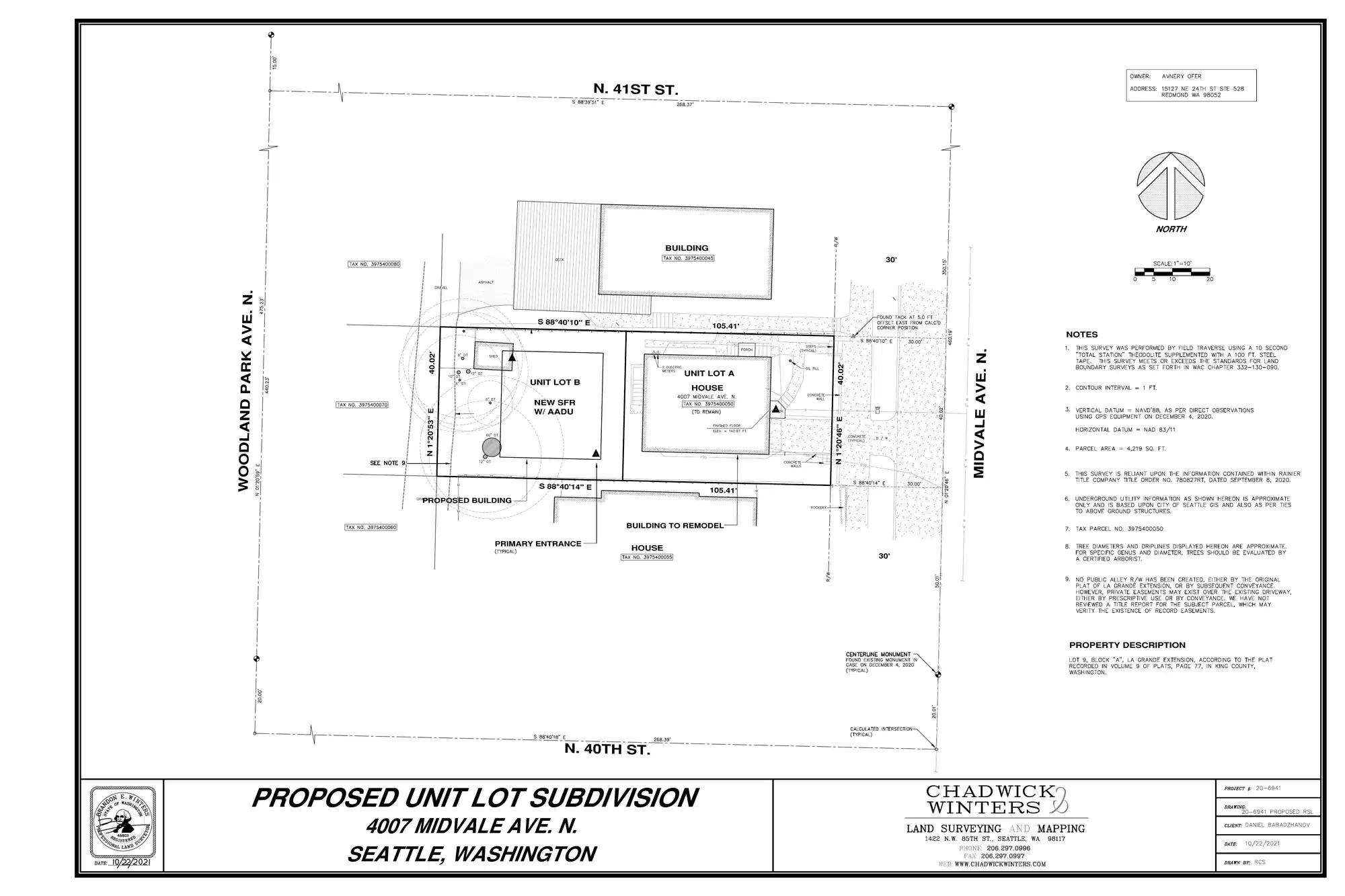 Site plan for 4005 Midvale Ave N