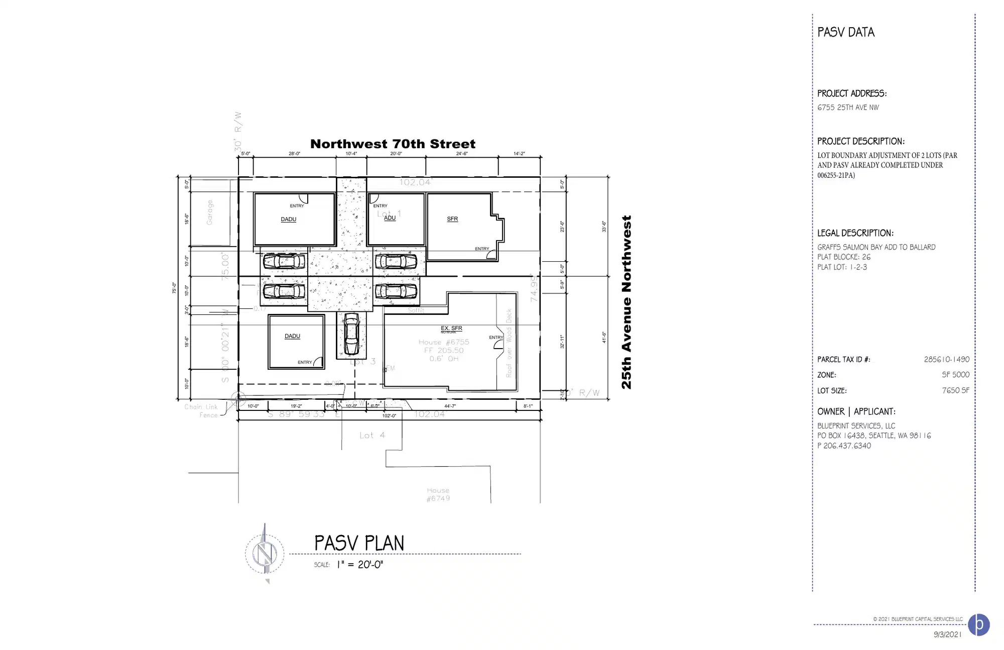 Site plan for 6761 25th Ave NW
