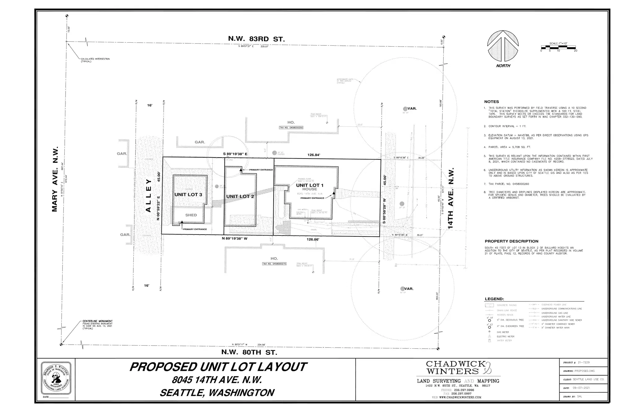 Site plan for 8047 B 14th Ave NW
