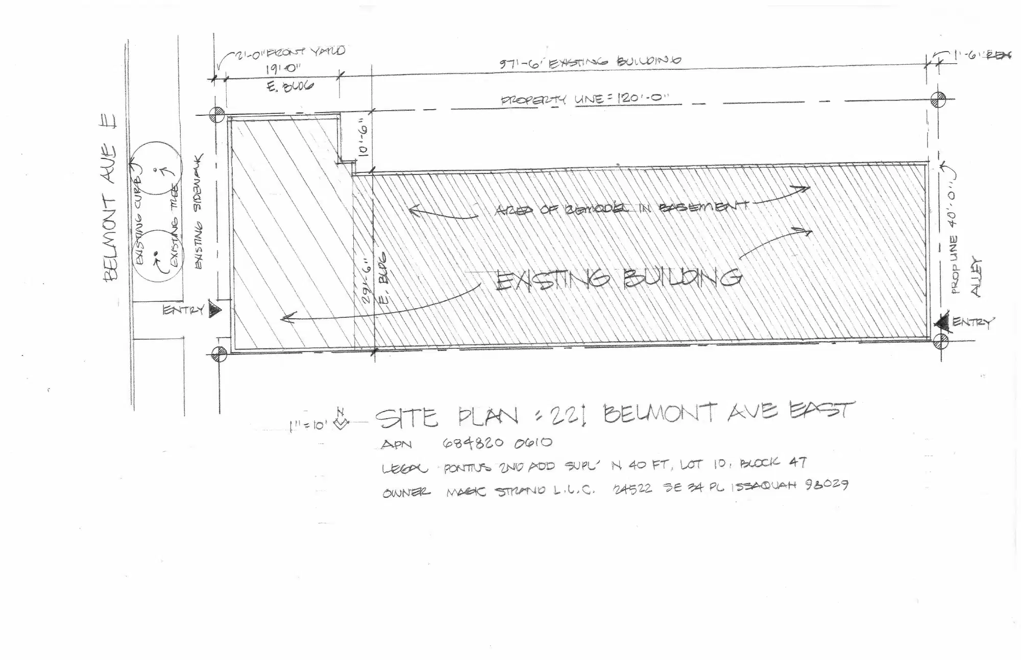 Site plan for 221 Belmont Ave E
