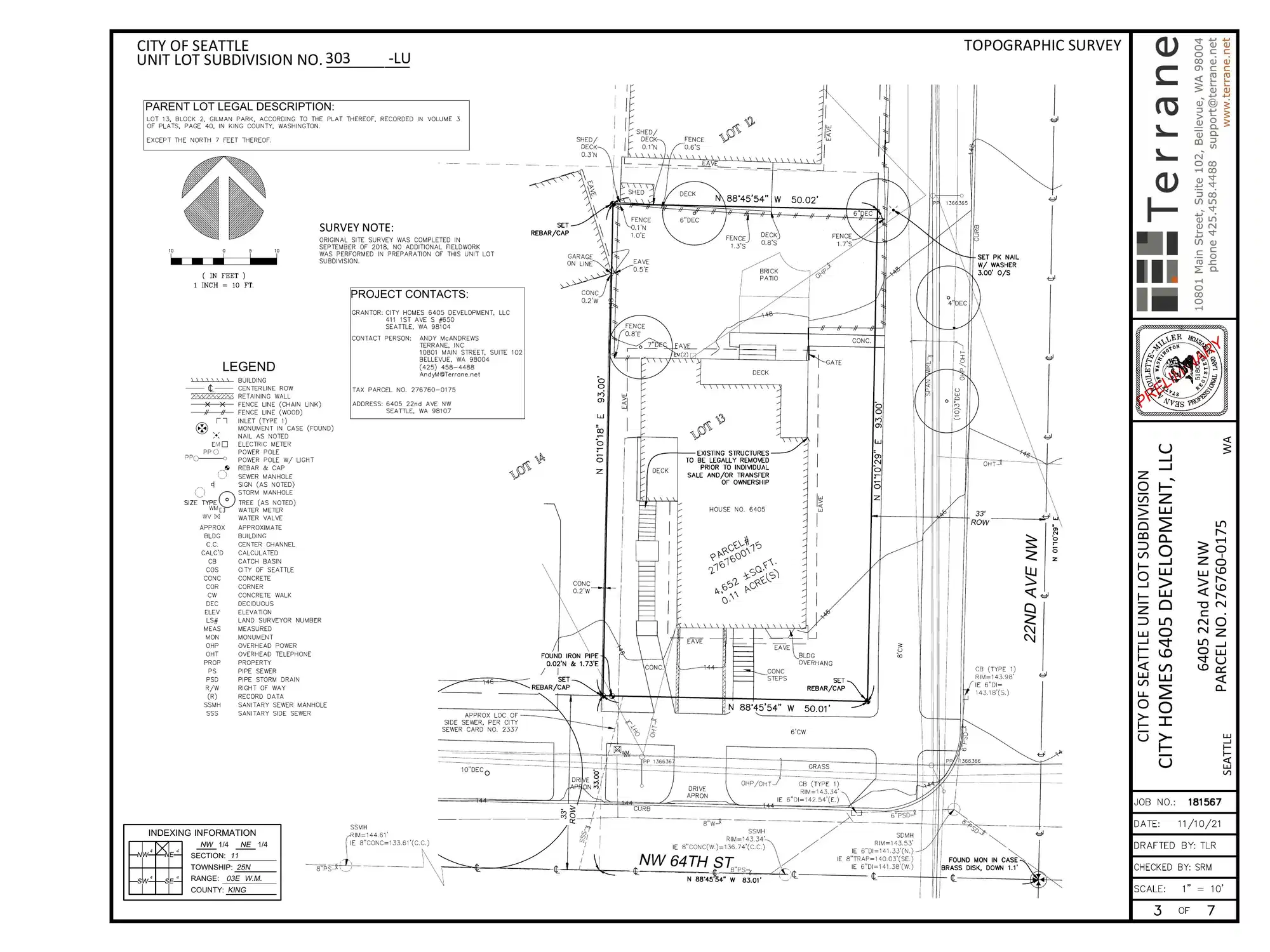 Site plan for 6405 22nd Ave NW