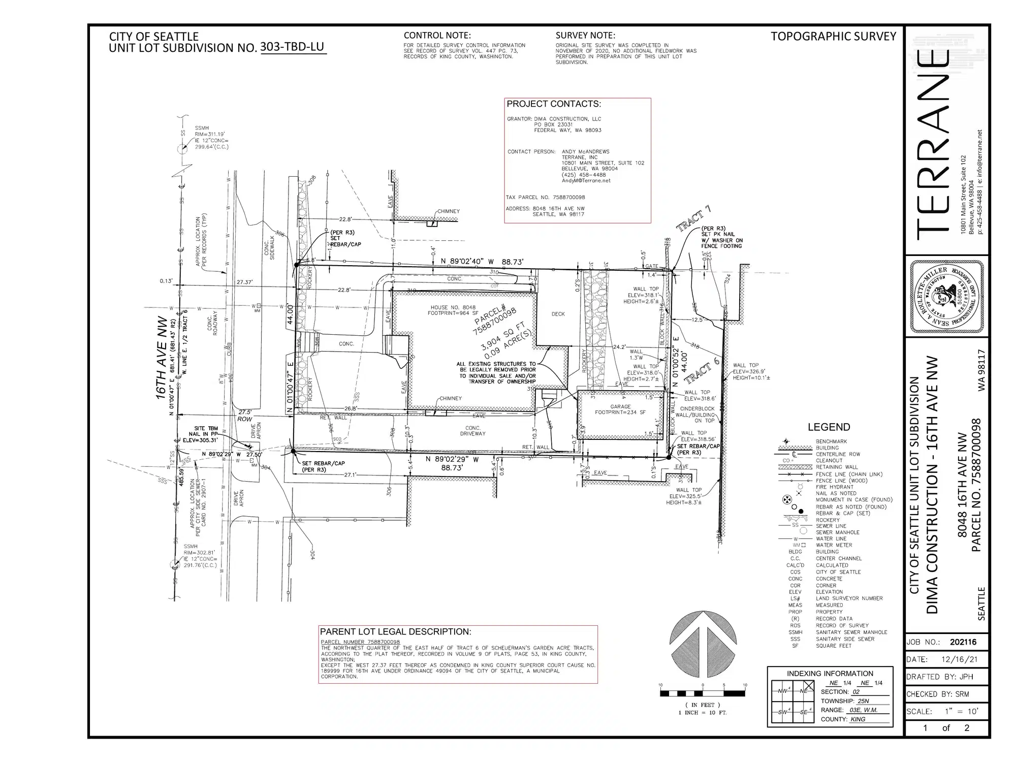 Site plan for 8048 16th Ave NW